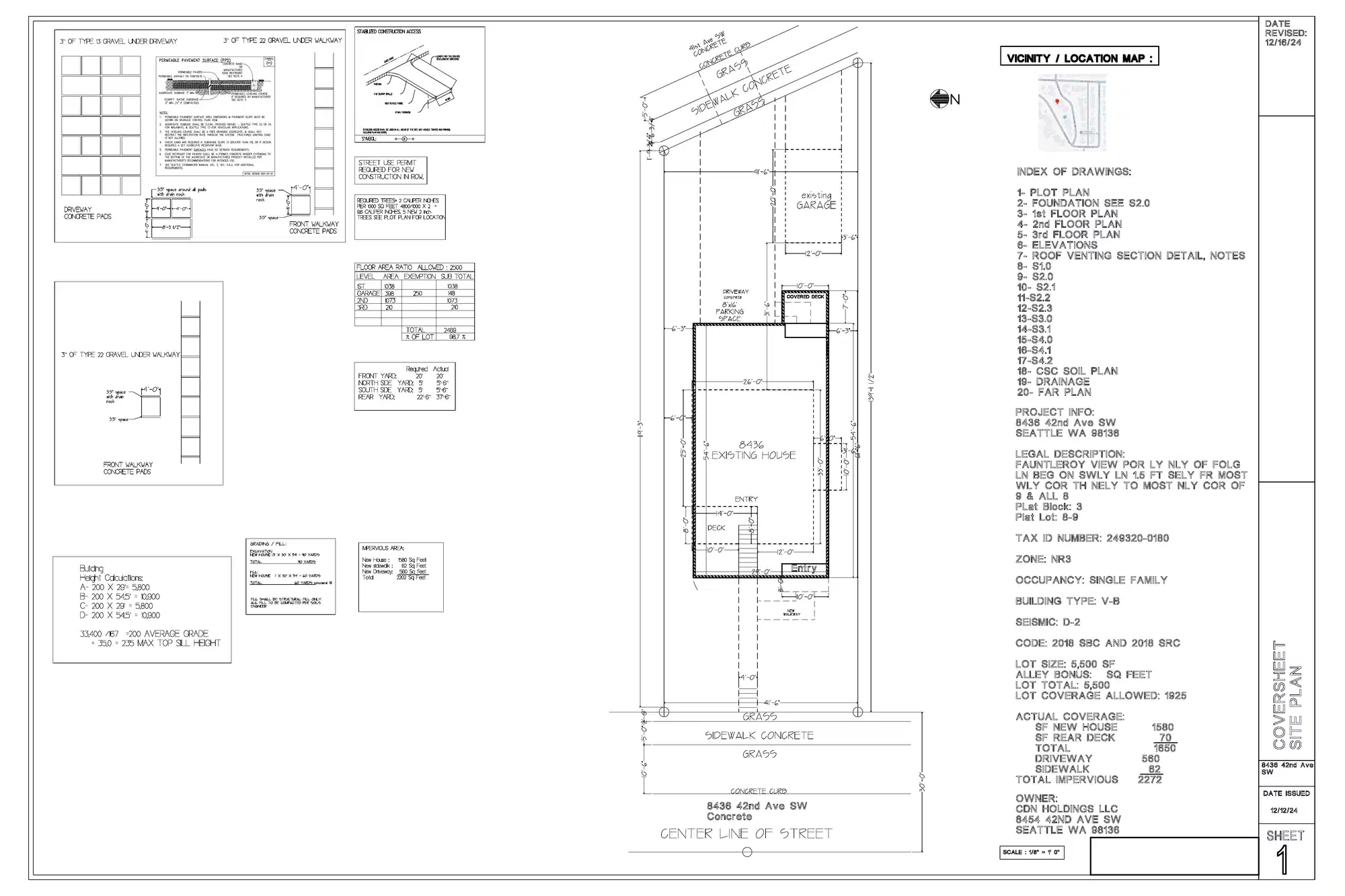 Site plan for 8436 42nd Ave SW