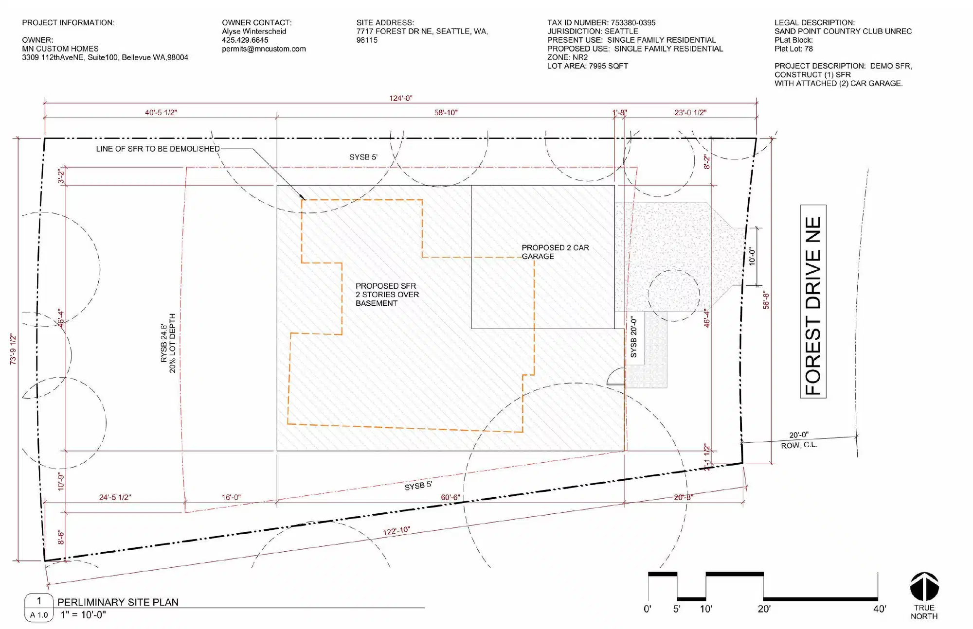 Site plan for 7717 Forest Dr NE