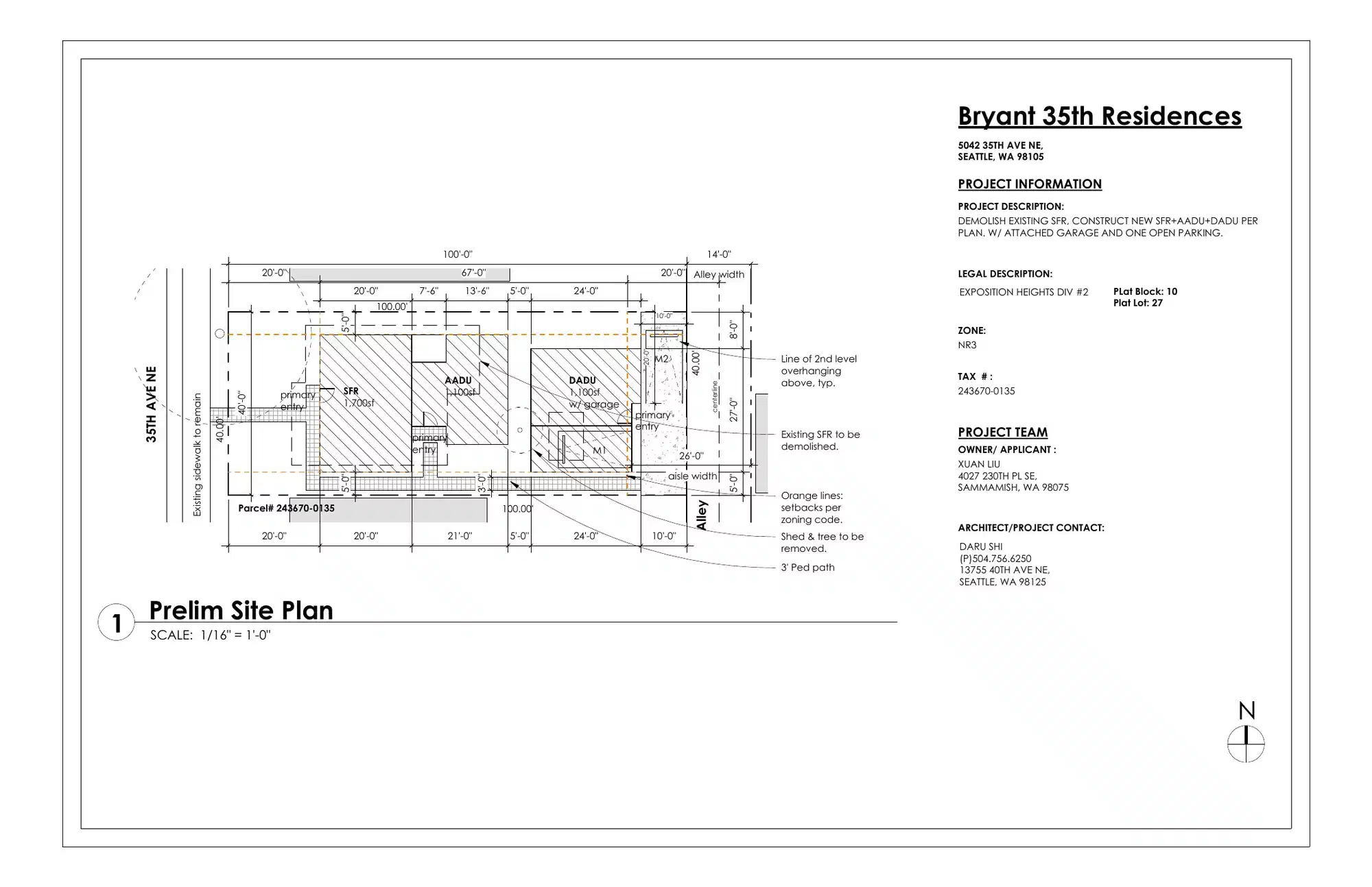 Site plan for 5044 35th Ave NE