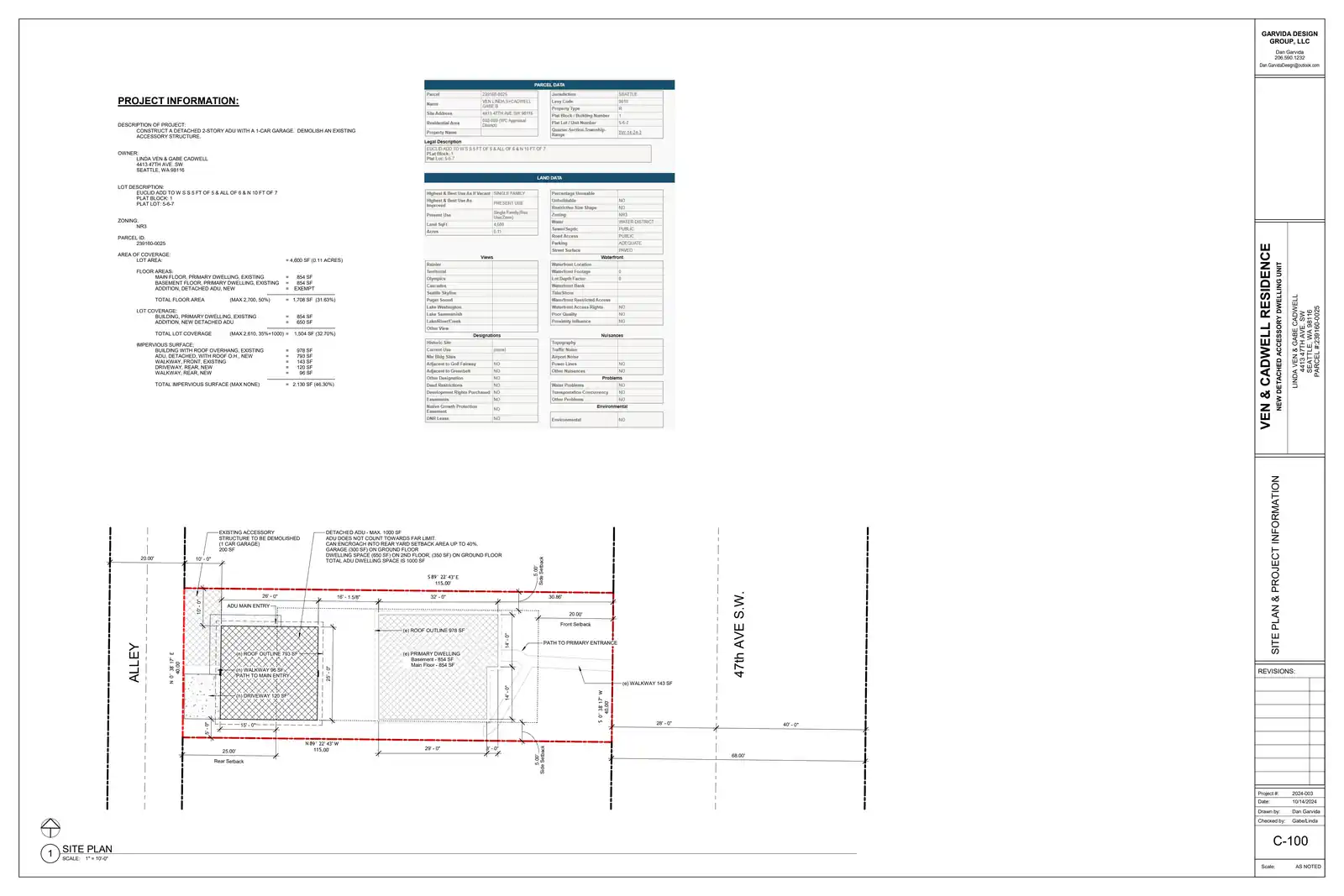 Site plan for 4411 47th Ave SW