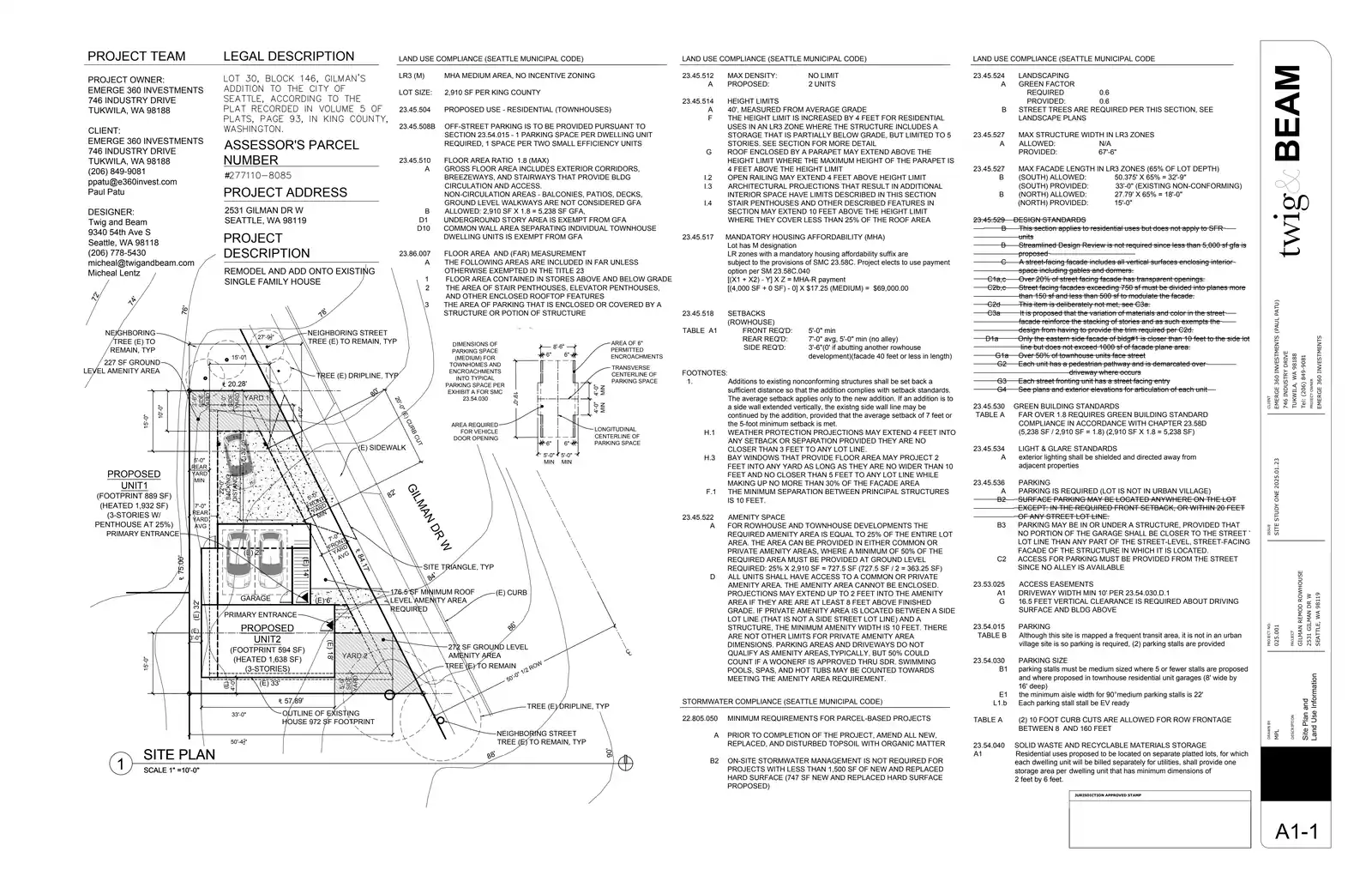 Site plan for 2531 Gilman Dr W