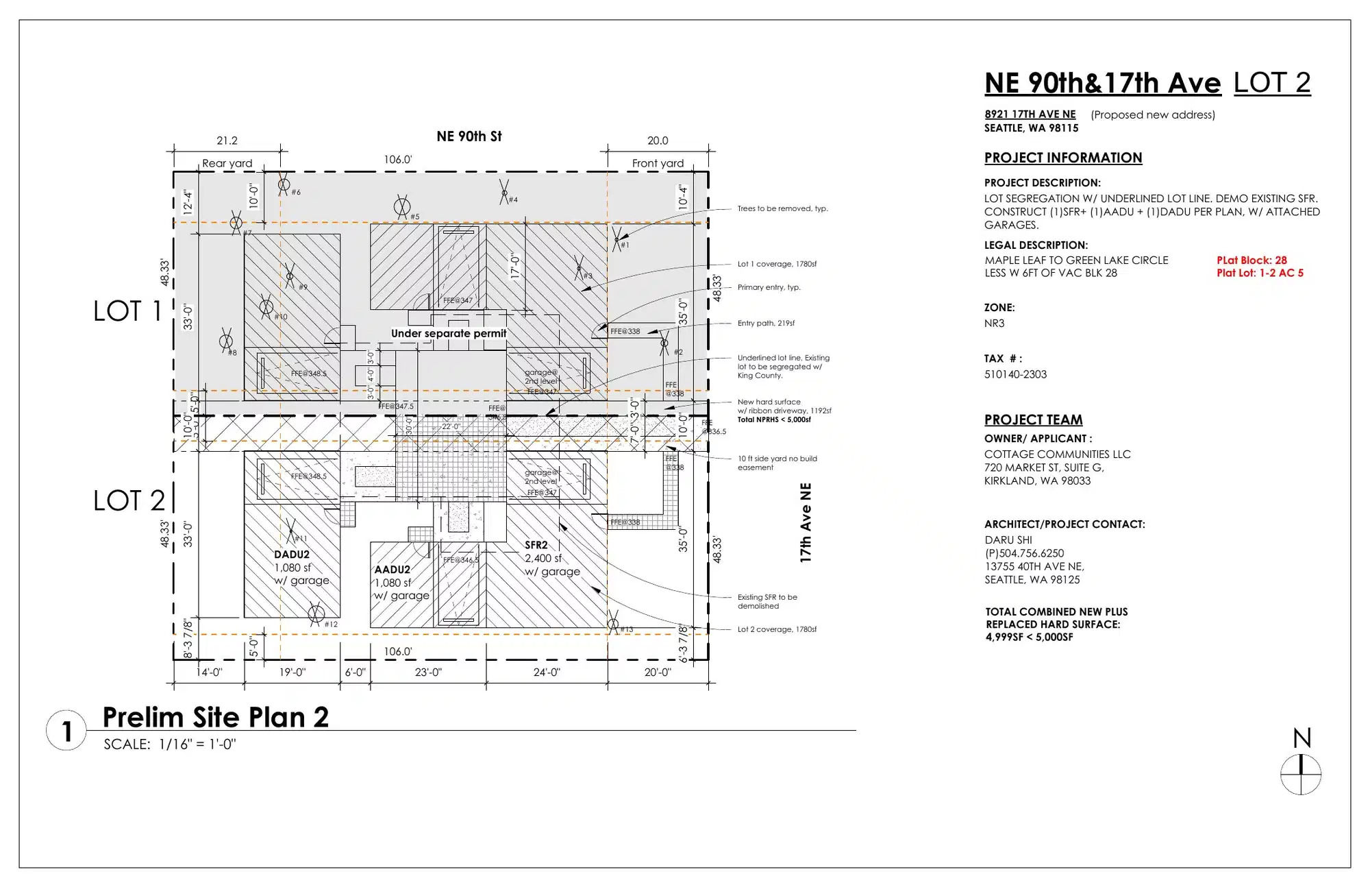 Site plan for 8921 17th Ave NE