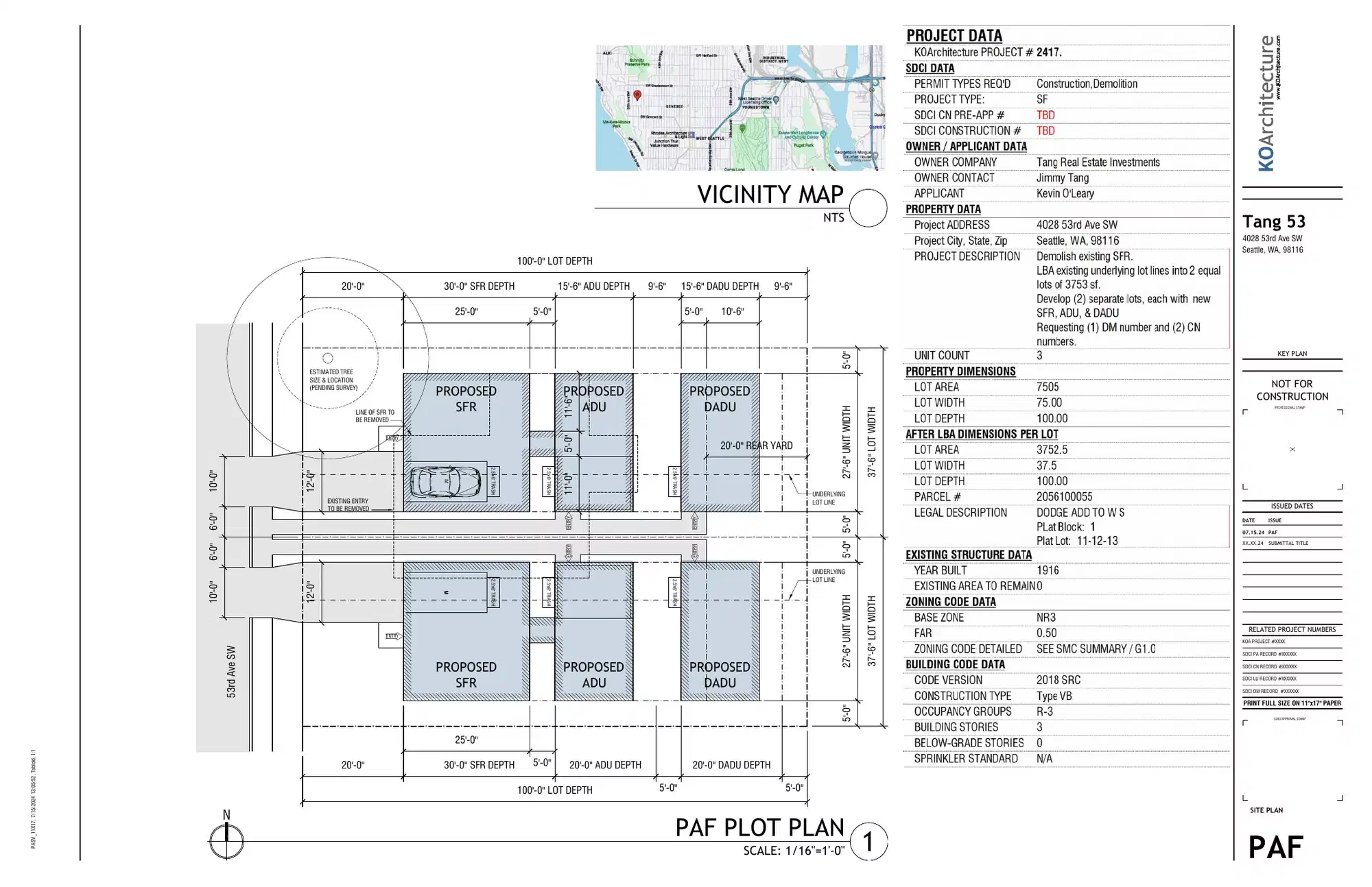 Site plan for 4026 53rd Ave SW
