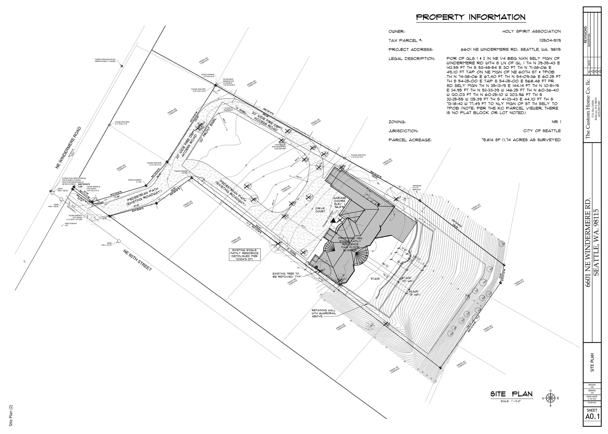 Site plan for 6601 NE Windermere Rd