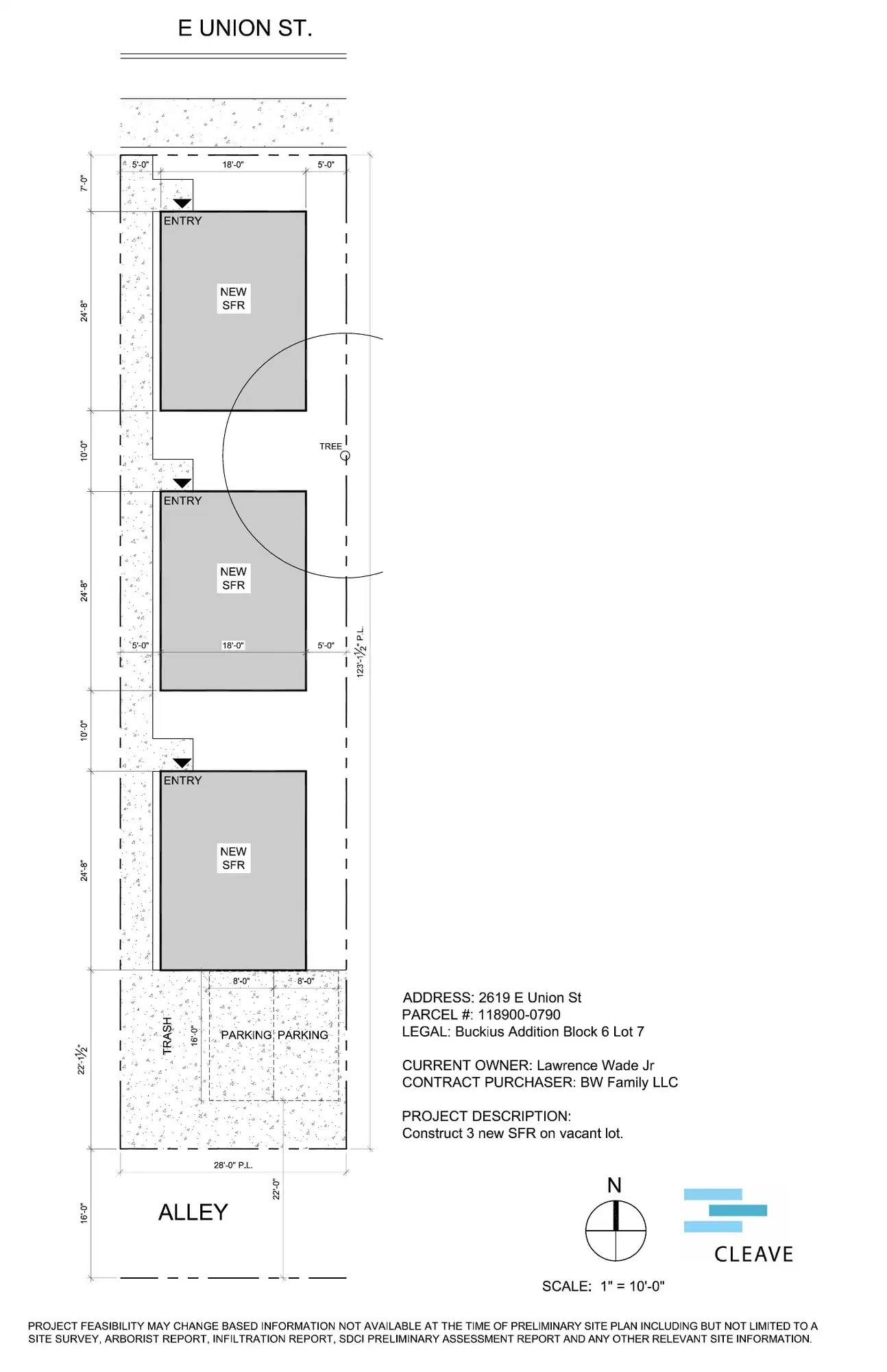 Site plan for 2619 C E Union St