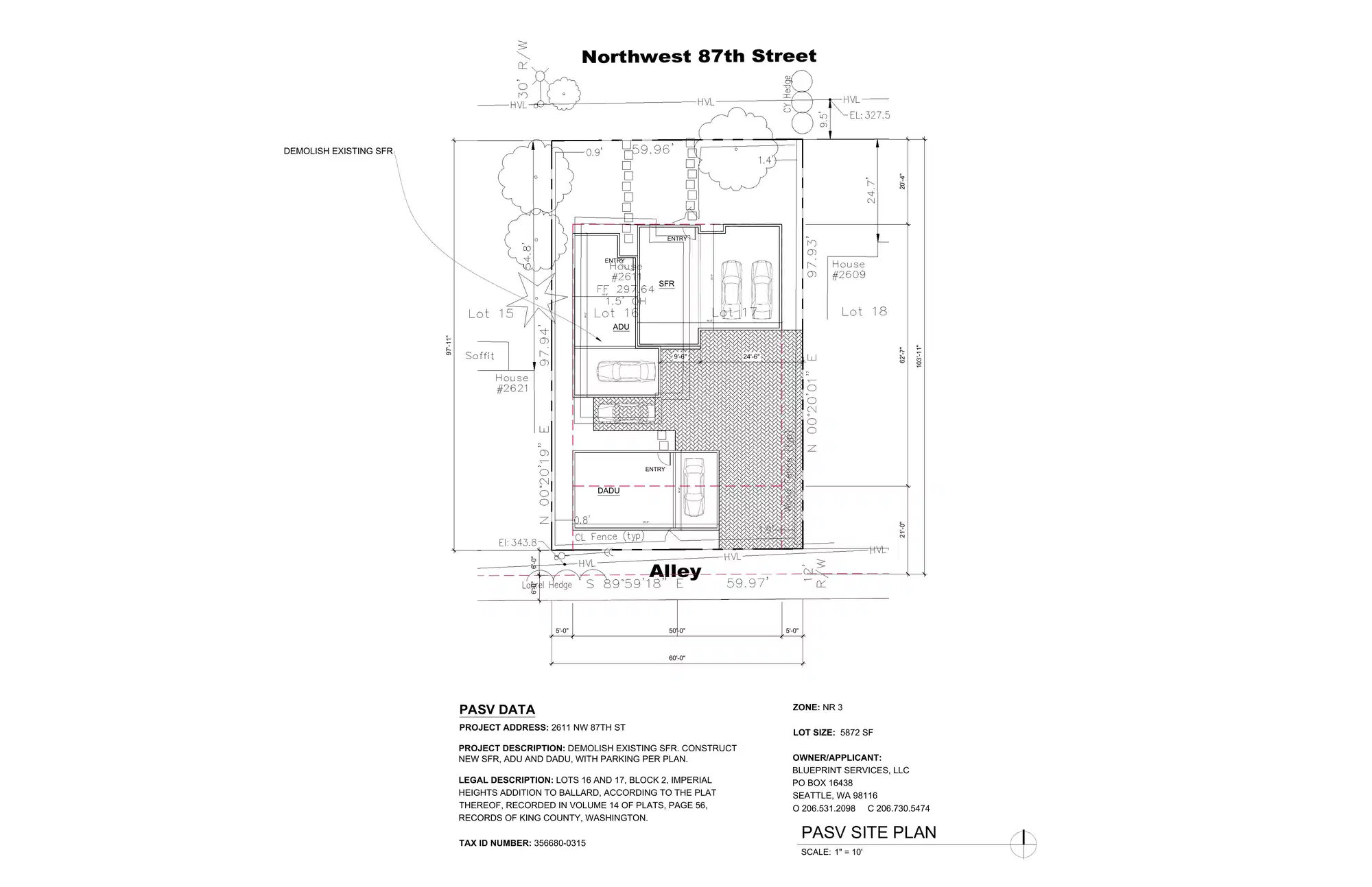 Site plan for 2611 NW 87th St
