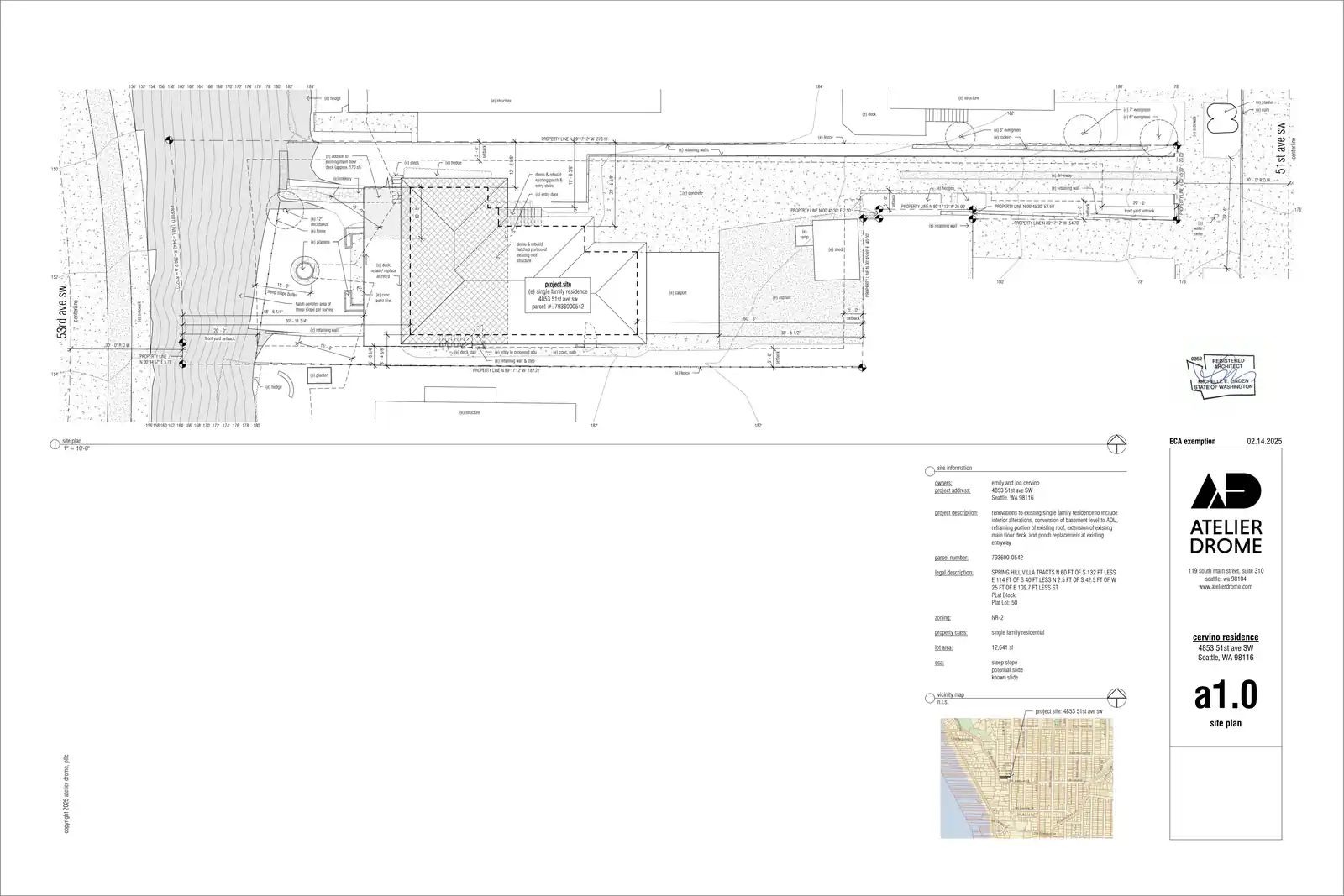Site plan for 4853 51st Ave SW