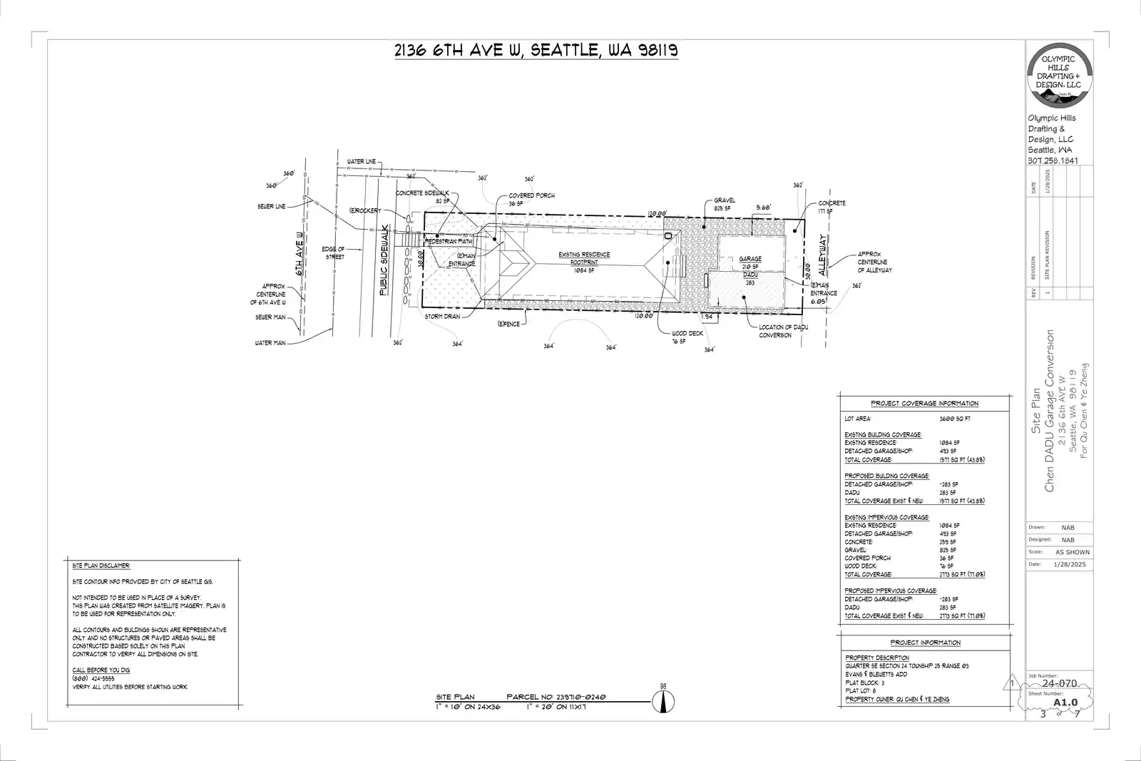 Site plan for 2136 B 6th Ave W