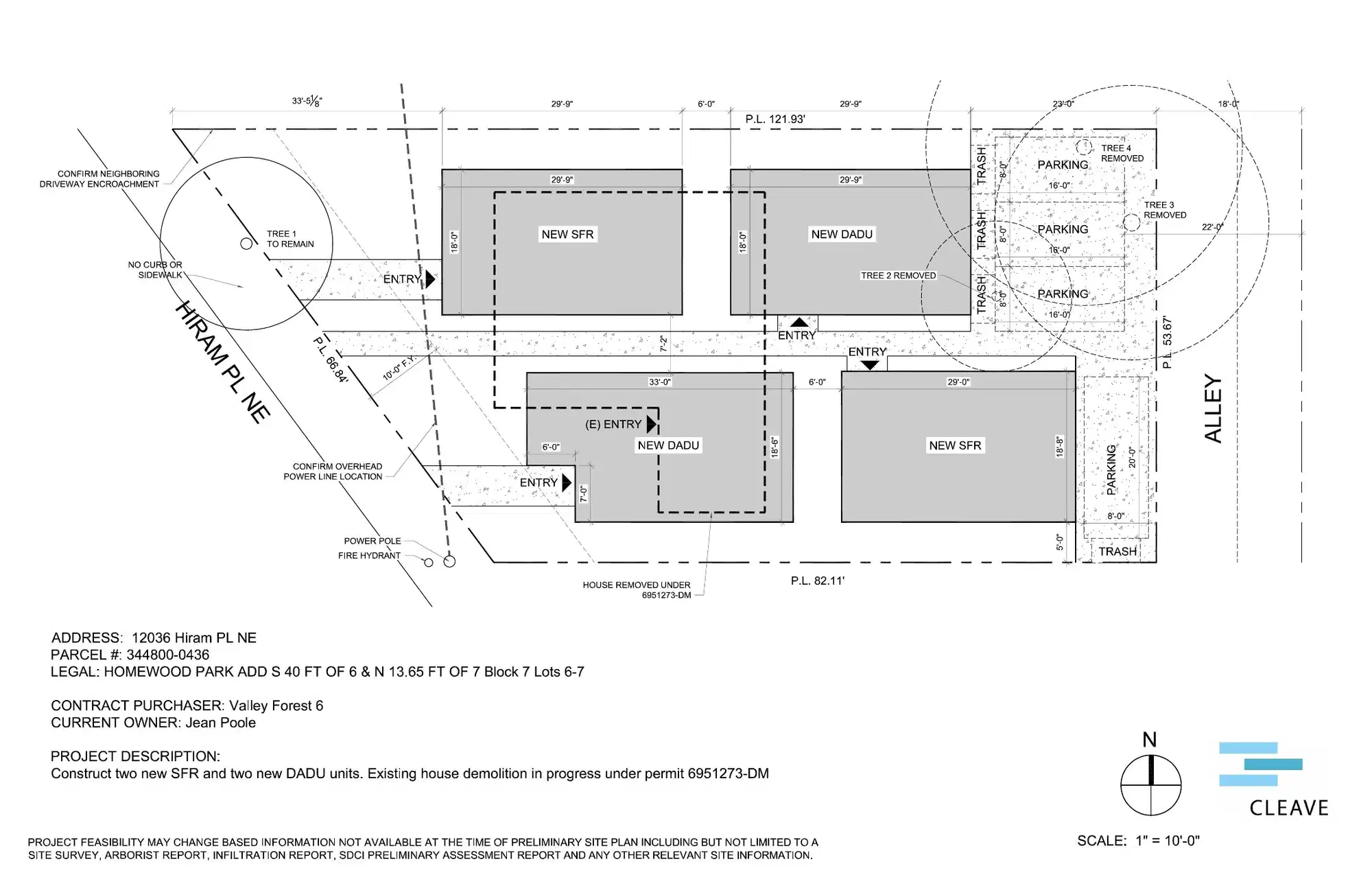 Site plan for 12032 Hiram Pl NE