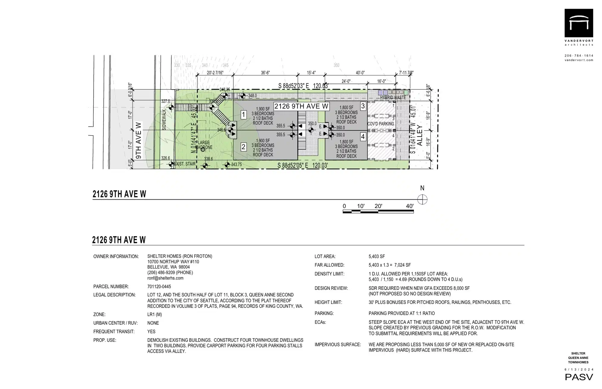 Site plan for 2126 9th Ave W