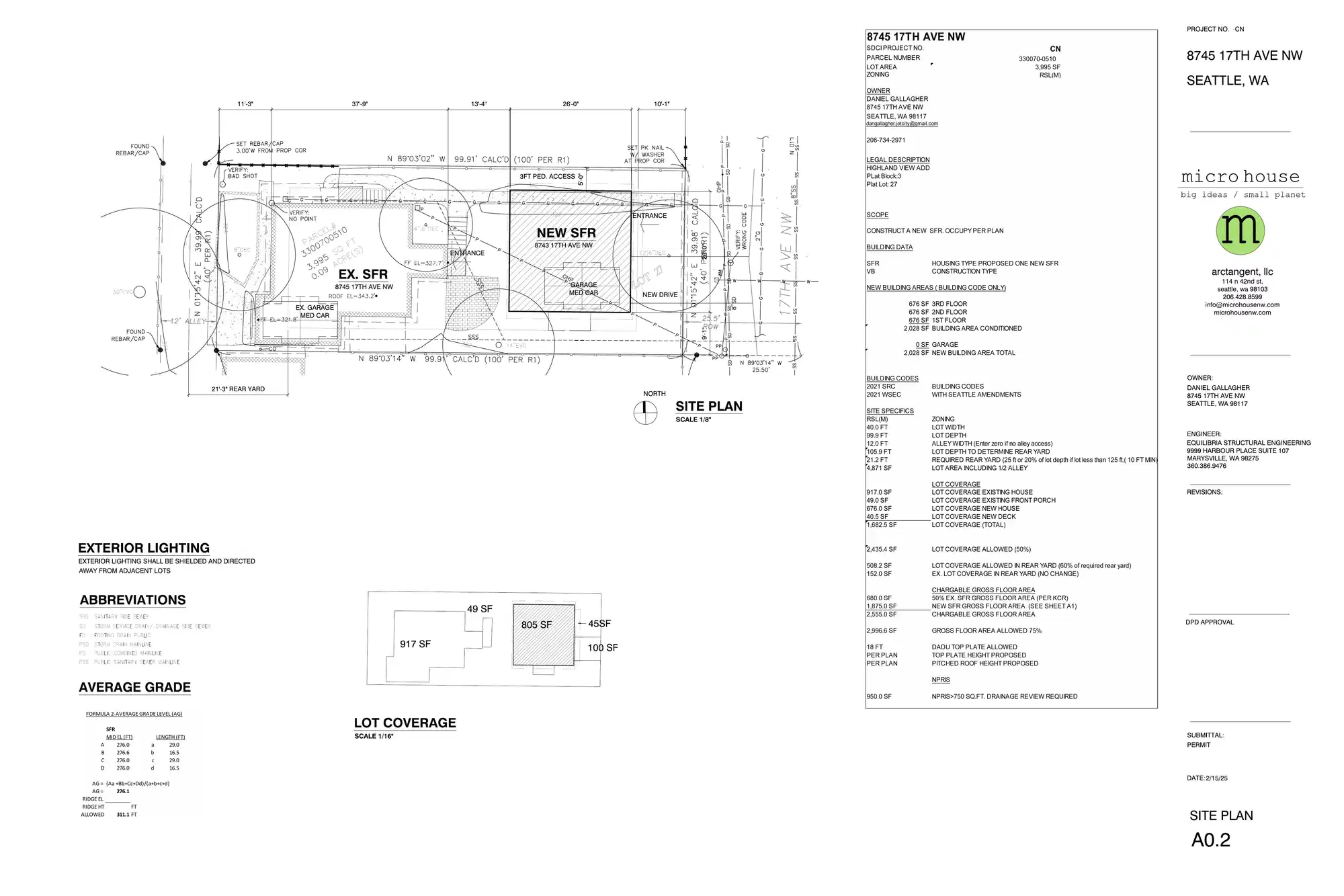 Site plan for 8743 17th Ave NW