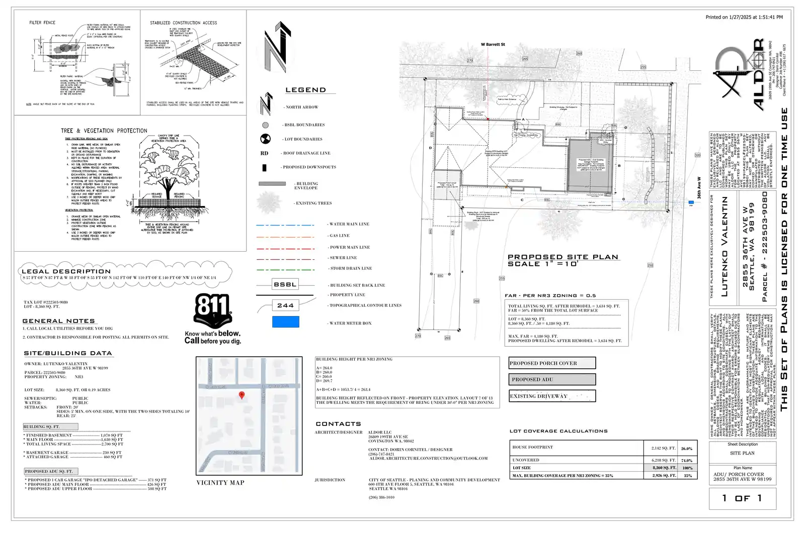Site plan for 2855 36th Ave W