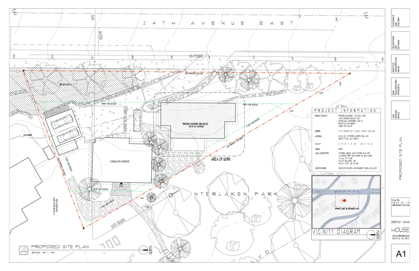 Site plan for 2423 B E Interlaken Blvd