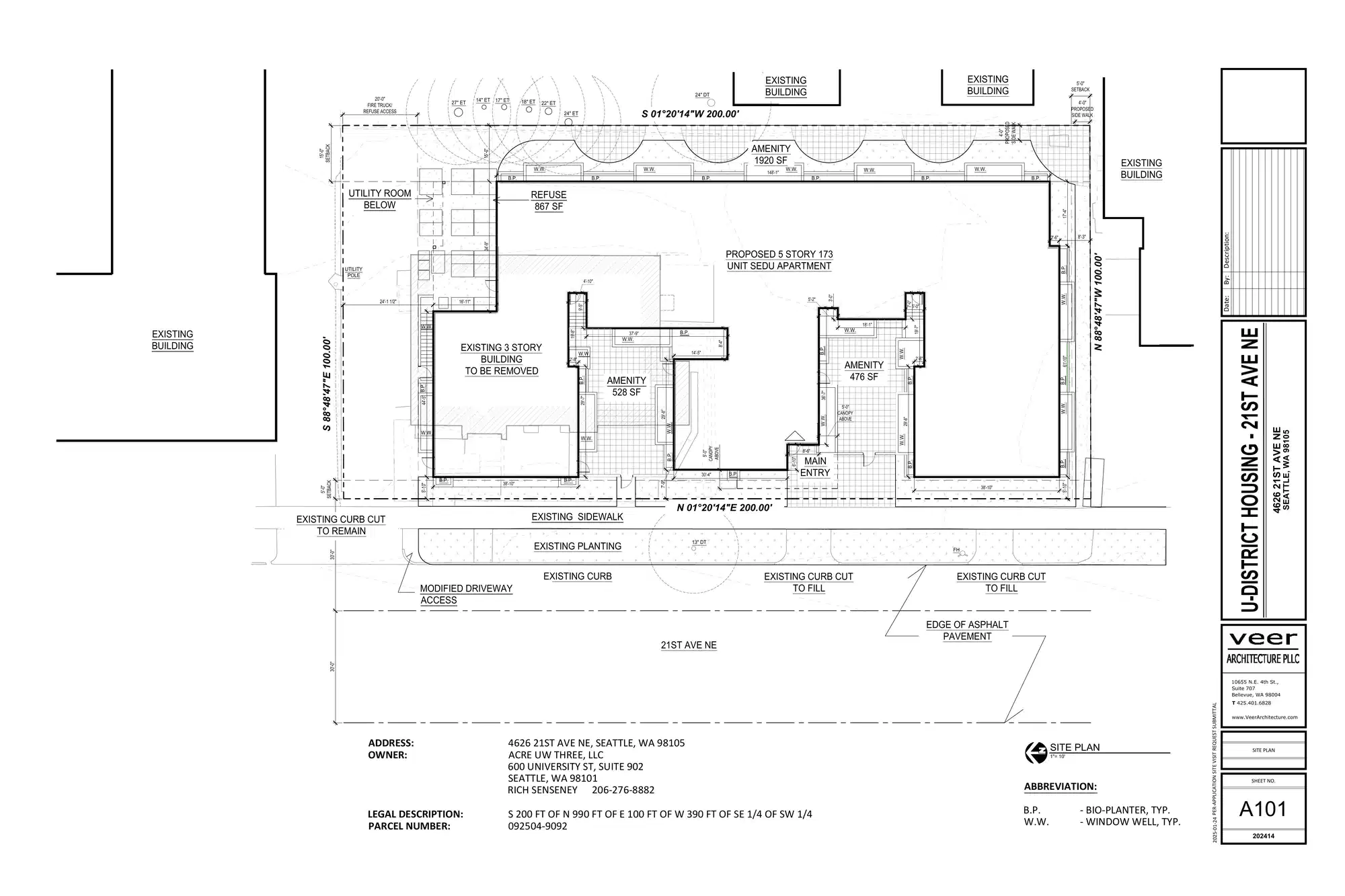 Site plan for 4626 21st Ave NE