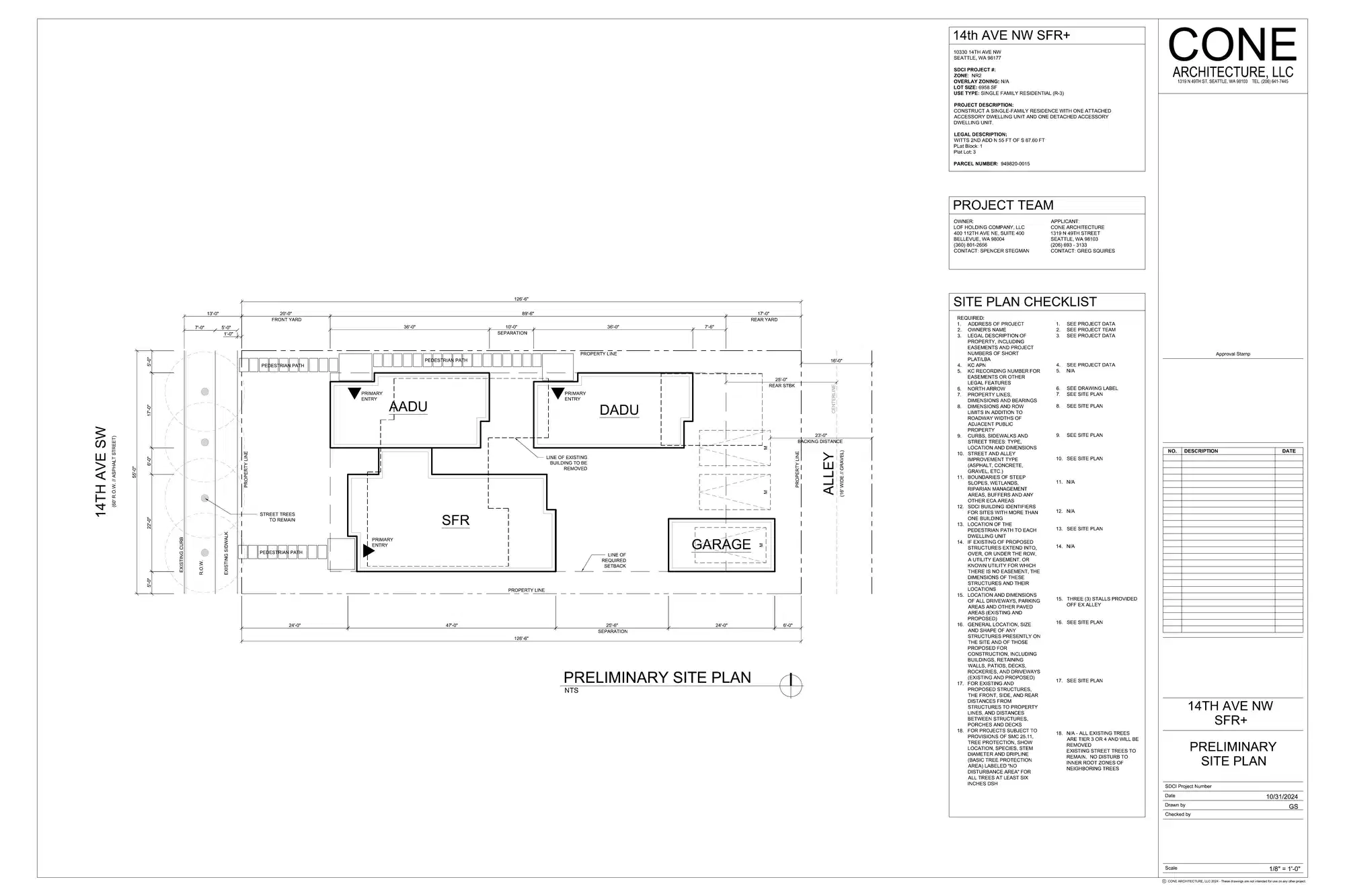 Site plan for 10330 14th Ave NW