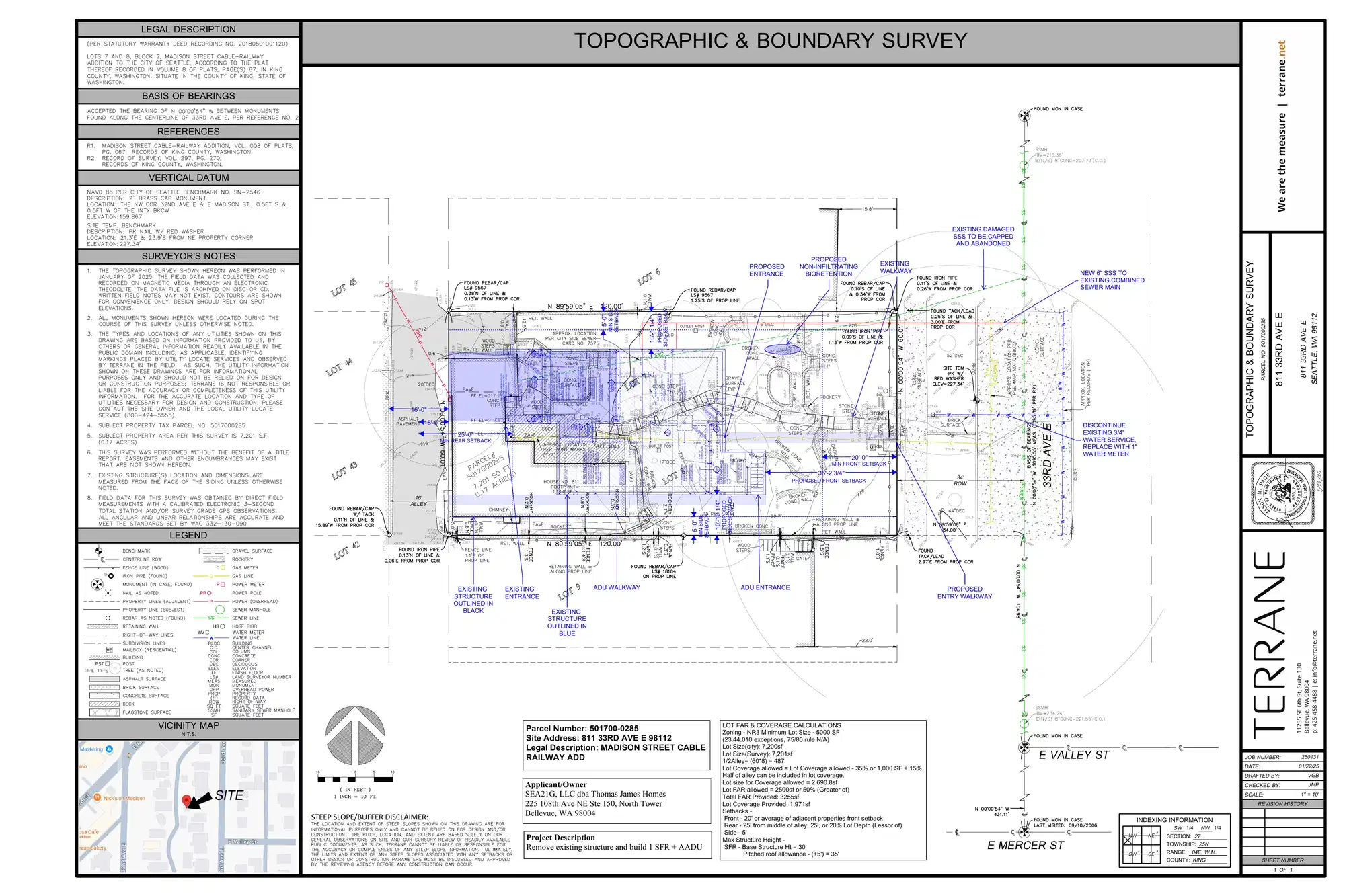 Site plan for 811 33rd Ave E