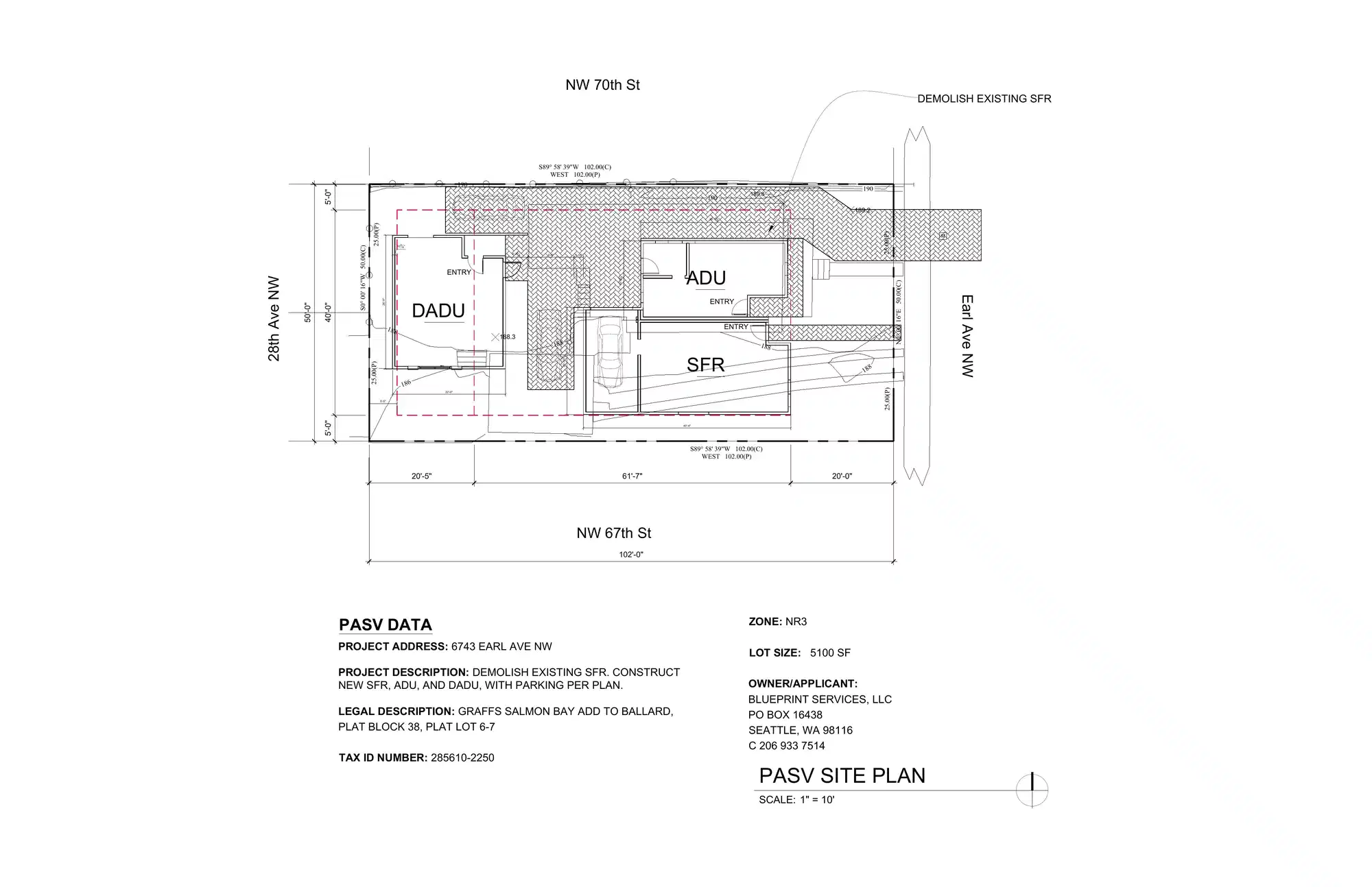 Site plan for 6747 Earl Ave NW