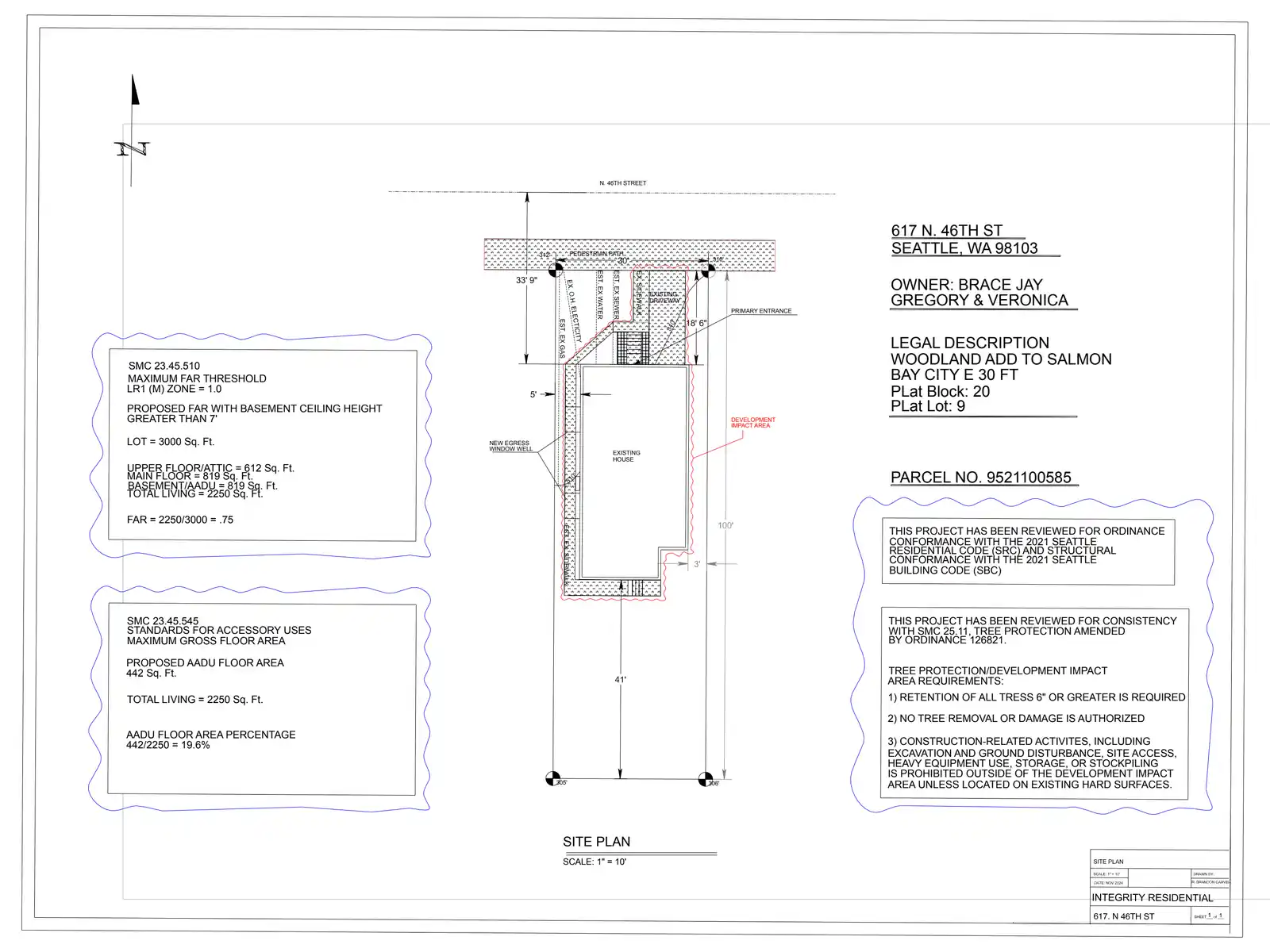 Site plan for 617 N 46th St