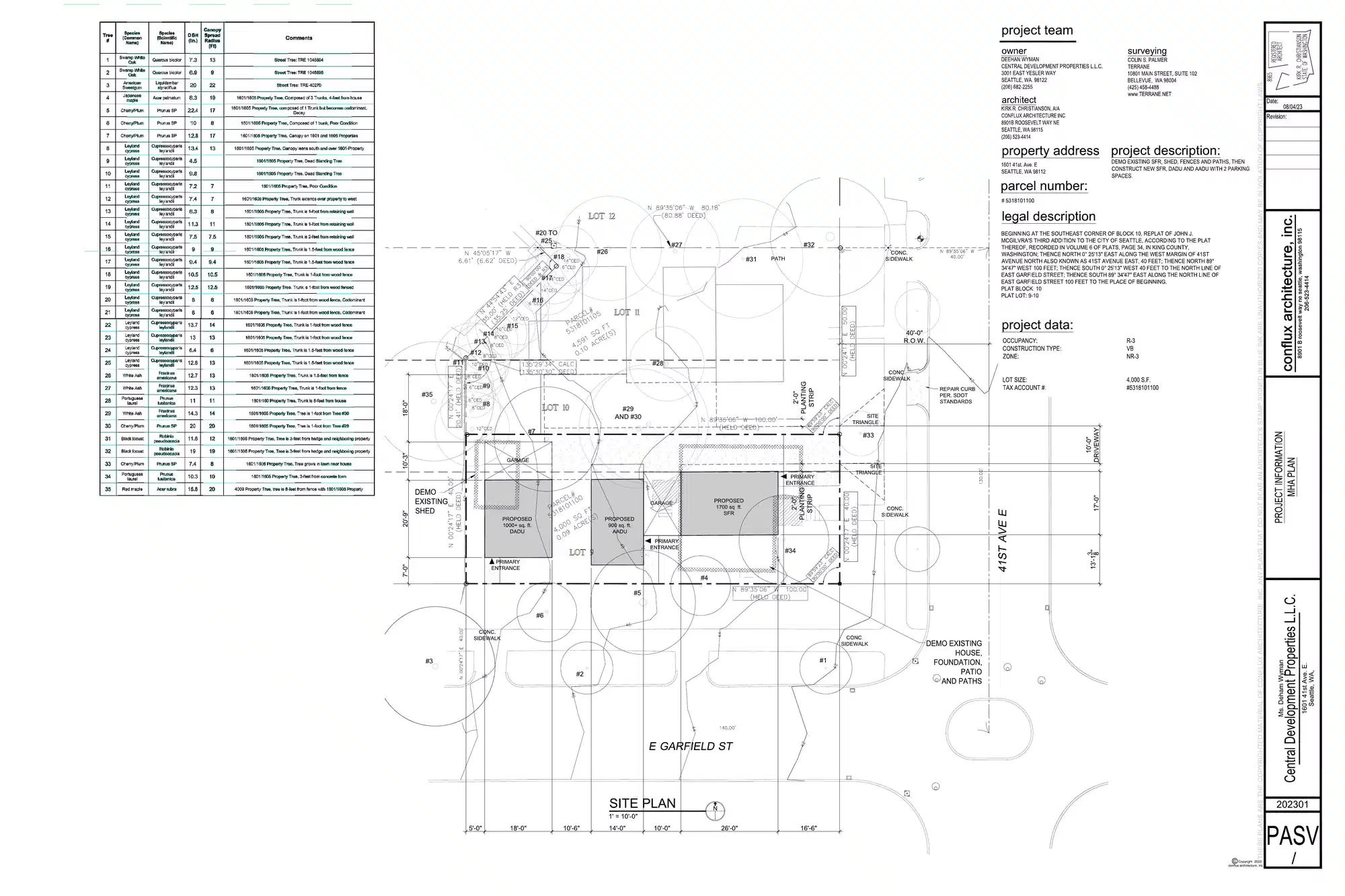 Site plan for 4018 E Garfield St