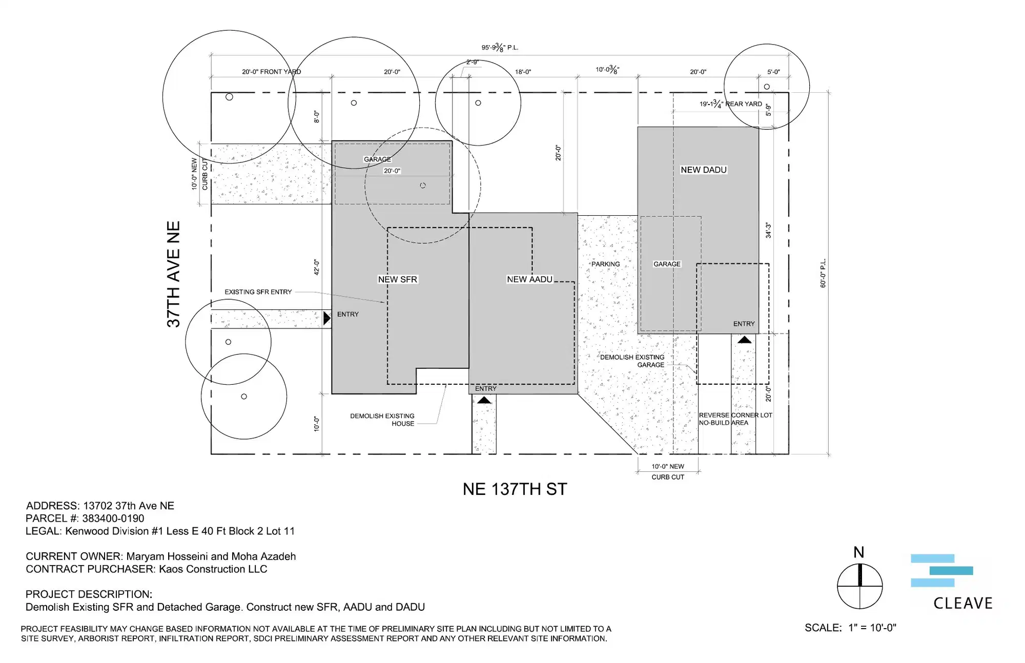 Site plan for 3706 NE 137th St