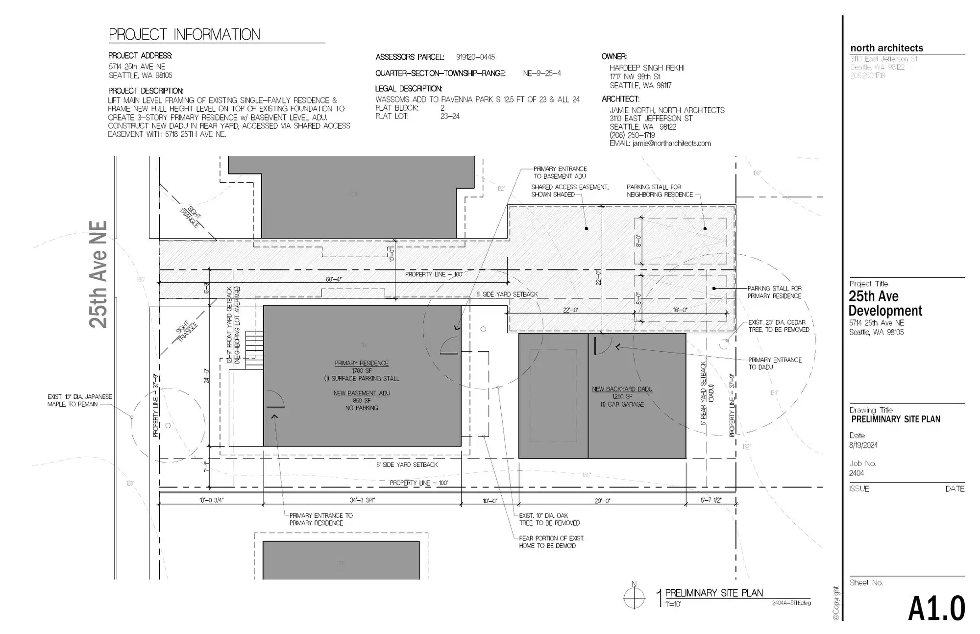 Site plan for 5714 25th Ave NE