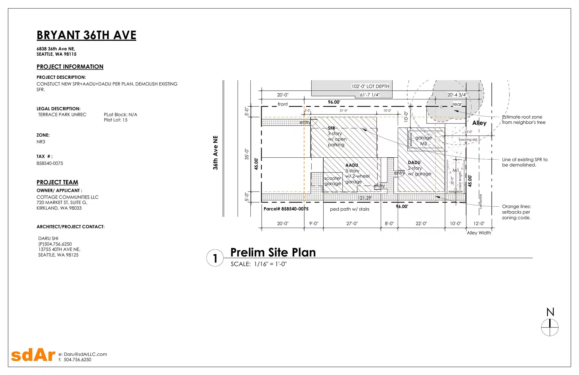 Site plan for 6836 36th Ave NE