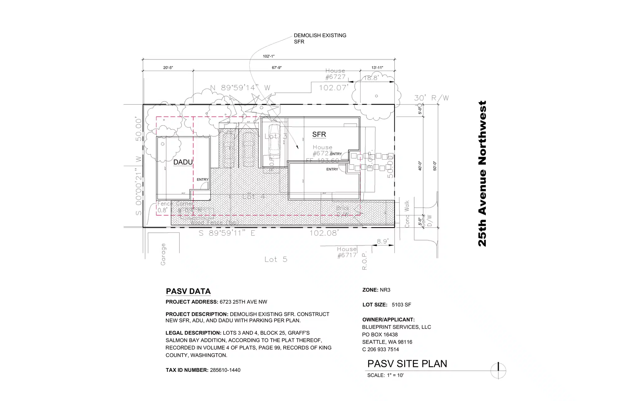 Site plan for 6721 25th Ave NW