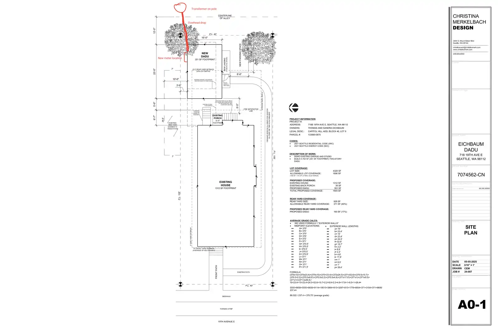 Site plan for 718 B 19th Ave E