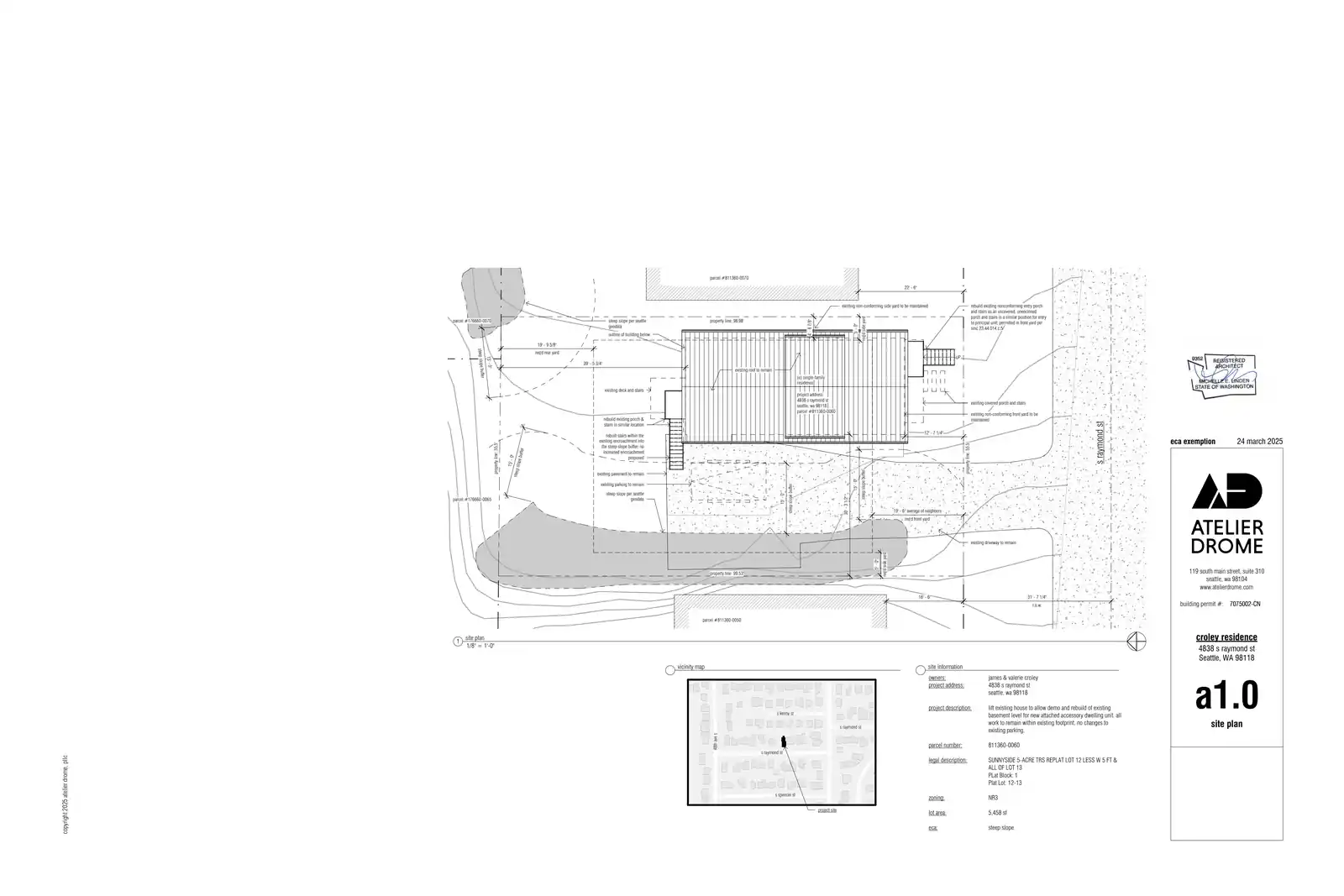 Site plan for 4838 S Raymond St