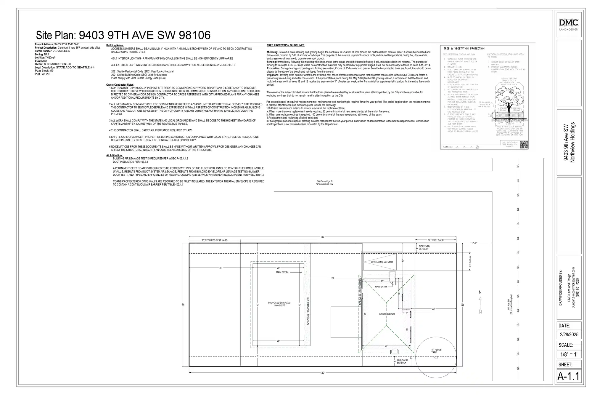 Site plan for 907 SW Cambridge St