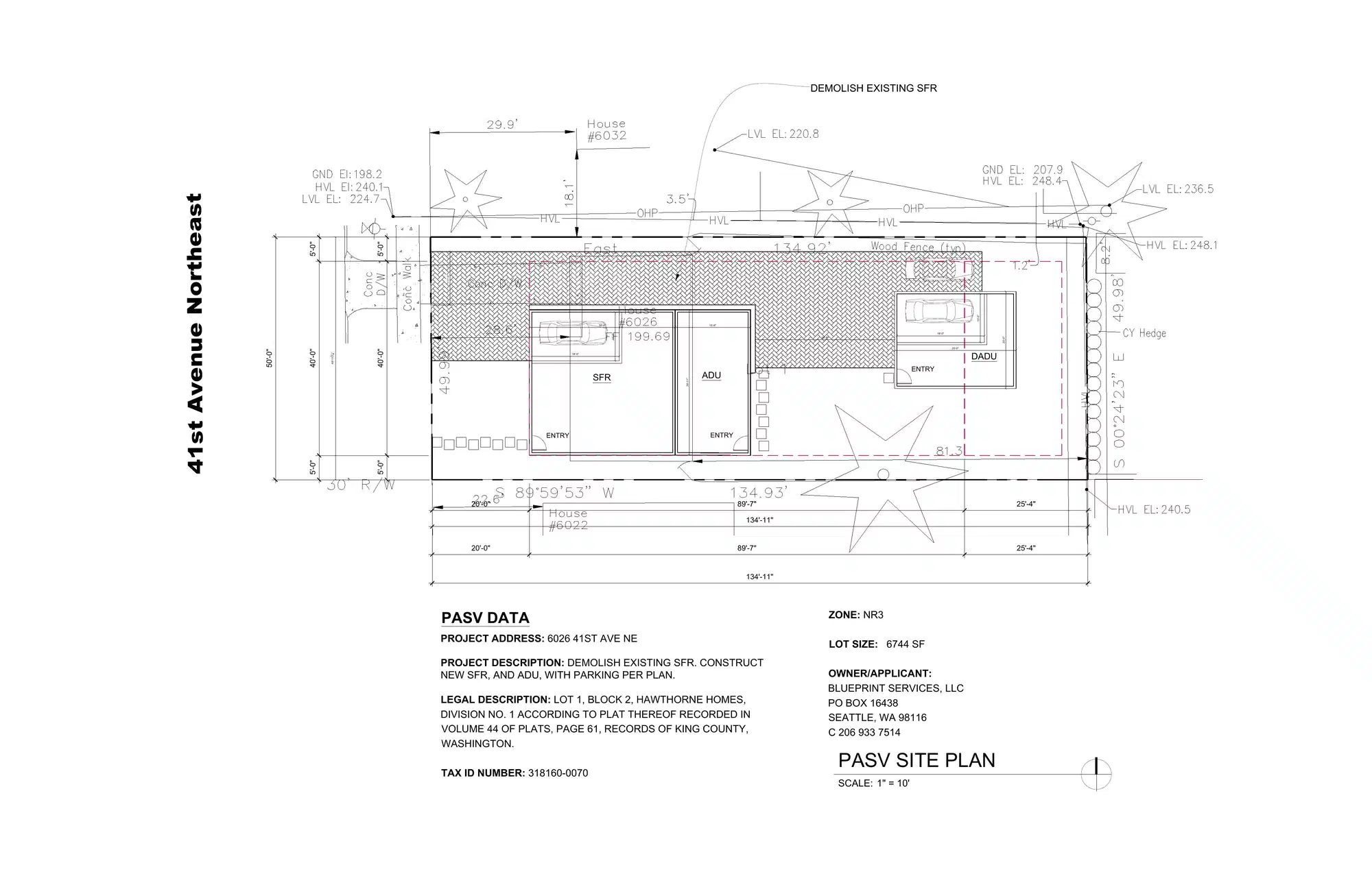 Site plan for 6030 41st Ave NE
