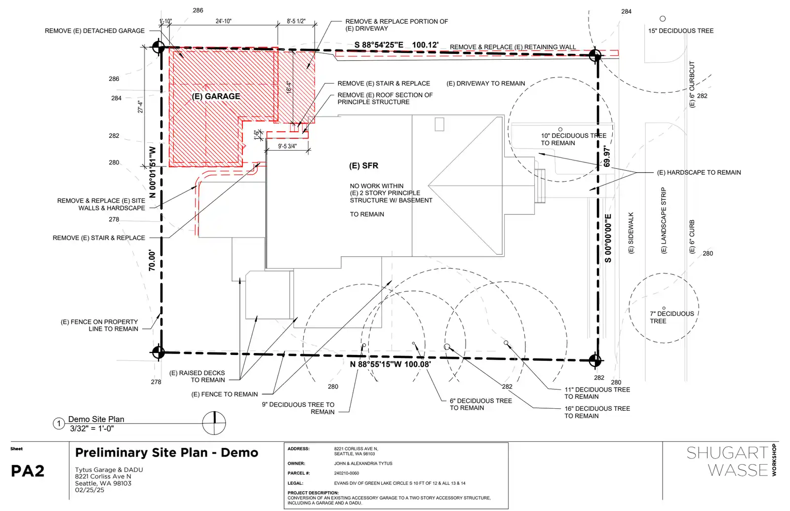 Site plan for 8223 Corliss Ave N