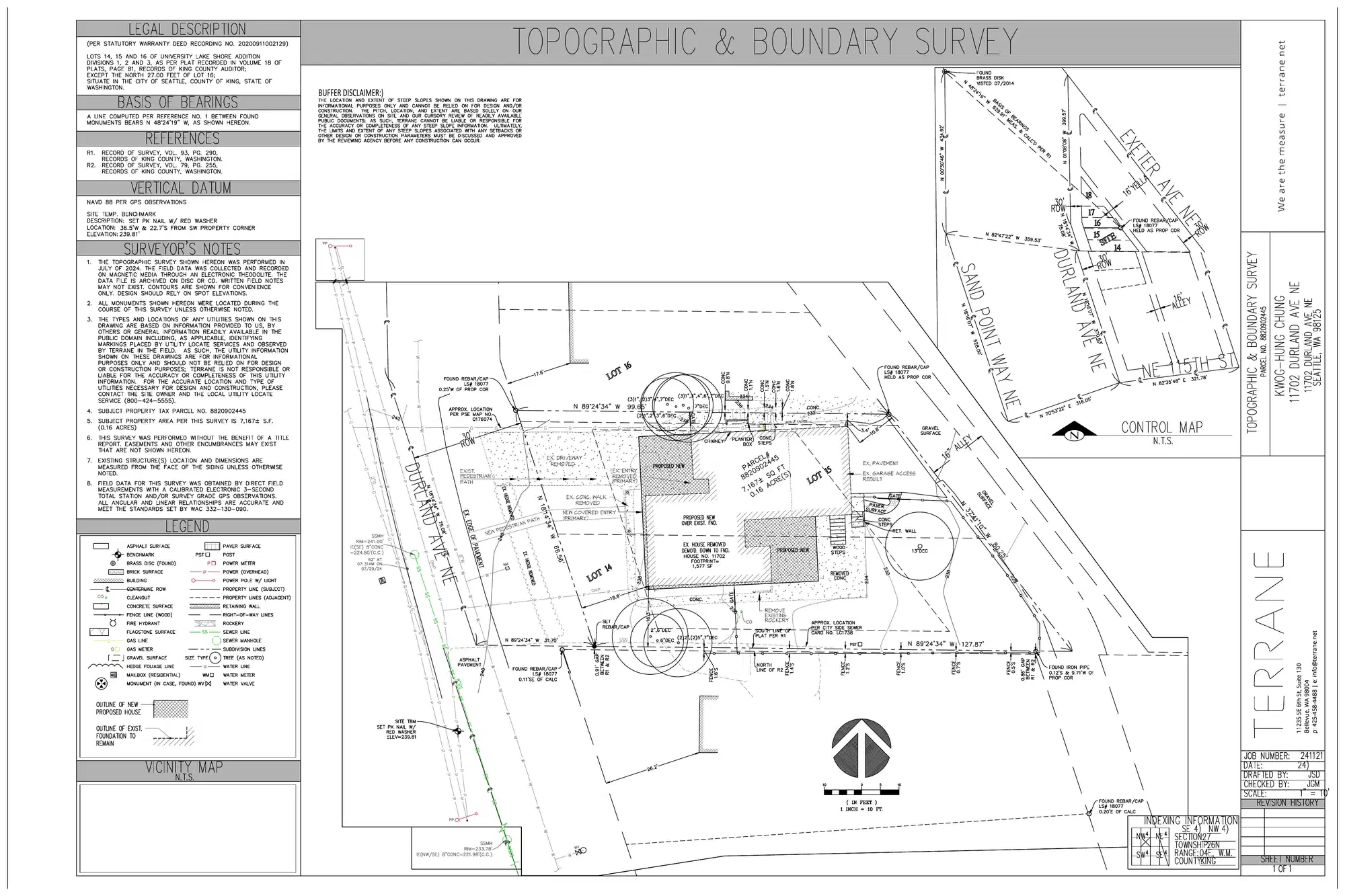 Site plan for 11702 Durland Ave NE