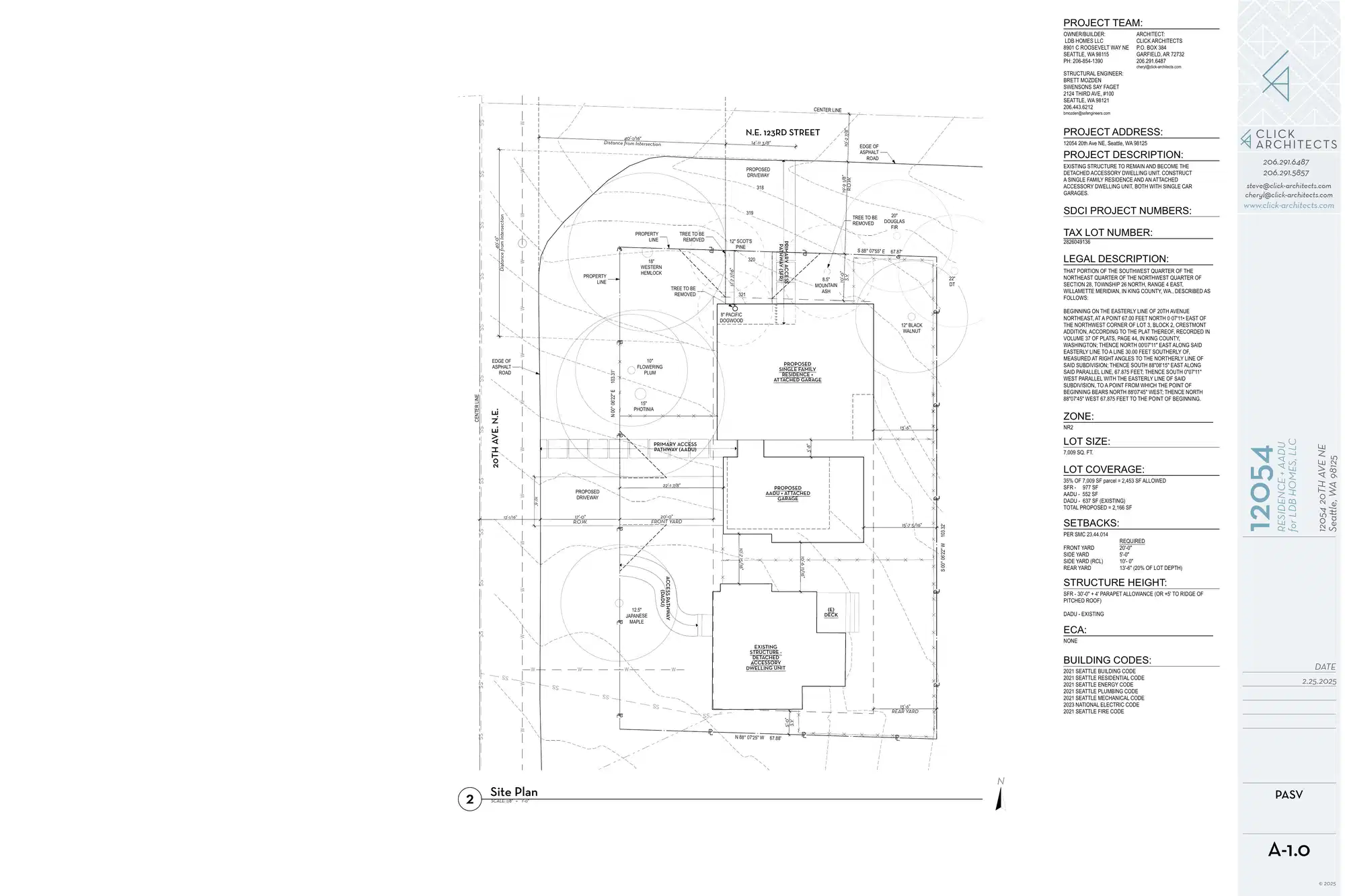 Site plan for 2011 NE 123rd St