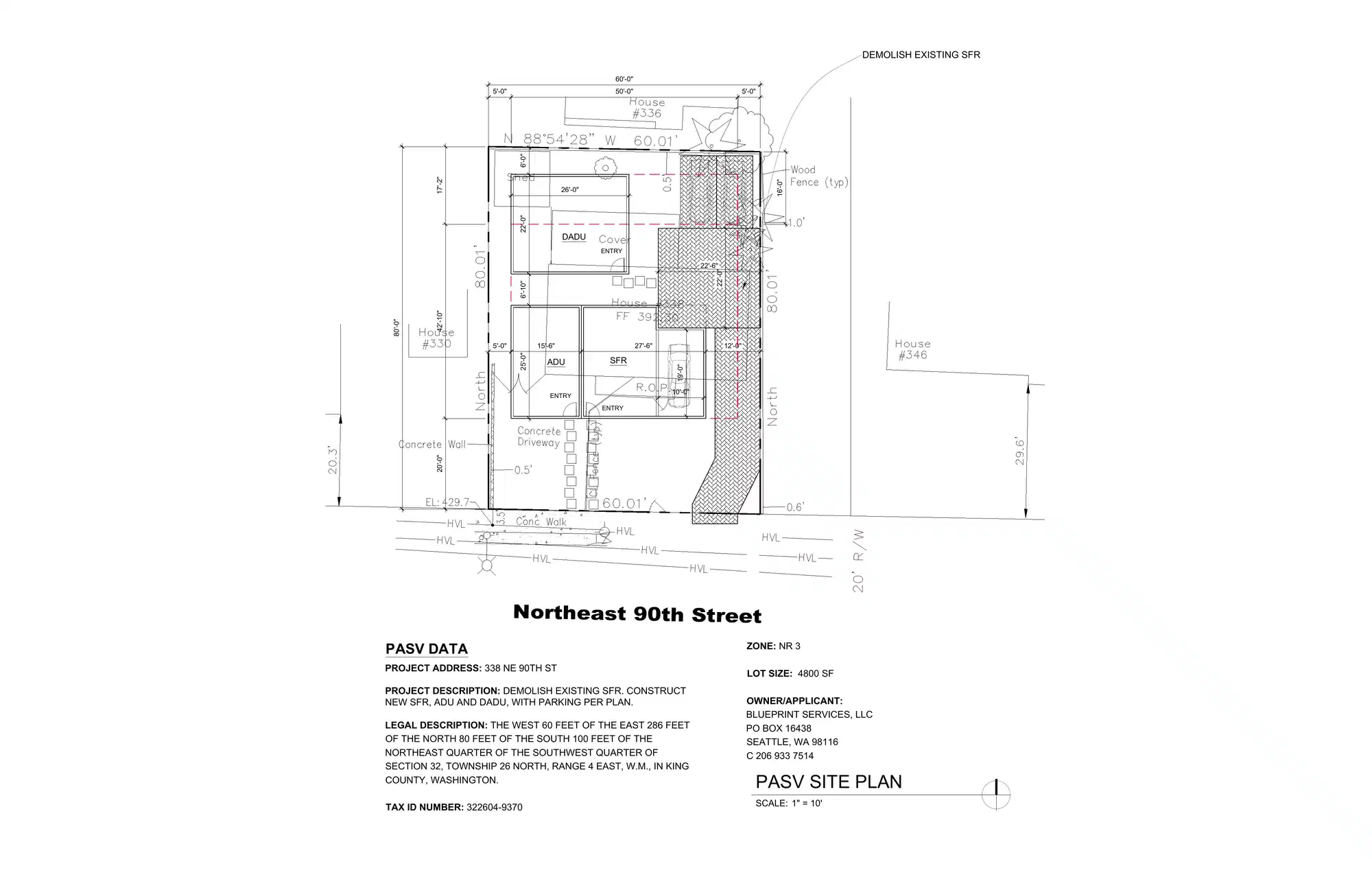 Site plan for 338 NE 90th St