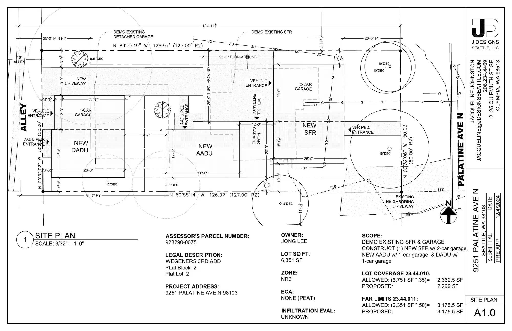 Site plan for 9251 C Palatine Ave N