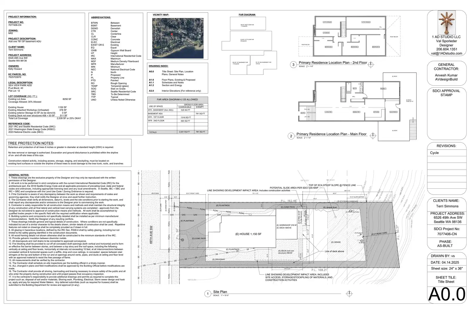 Site plan for 6526 49th Ave SW