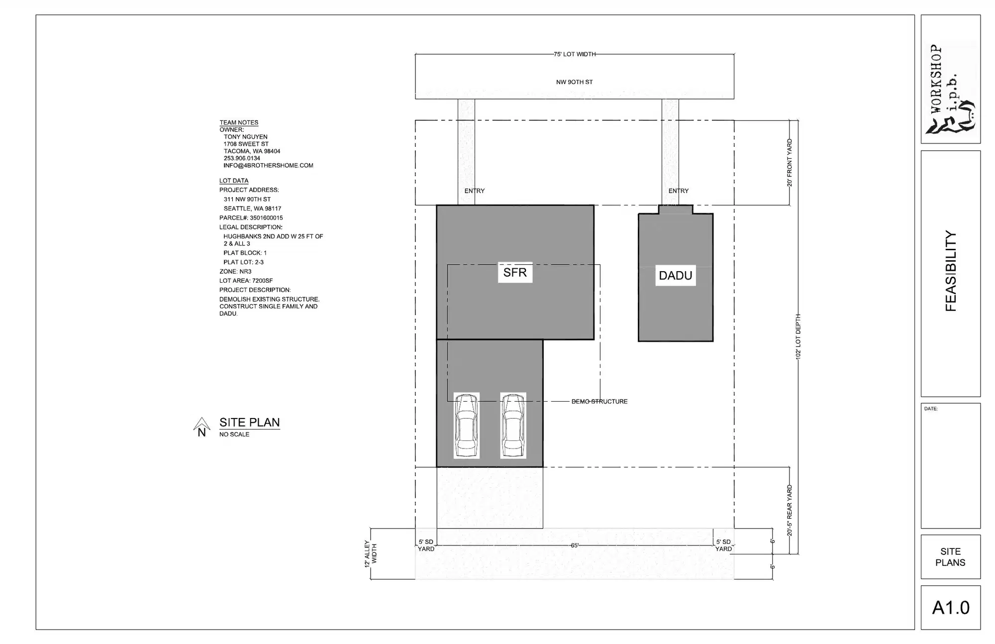 Site plan for 309 NW 90th St