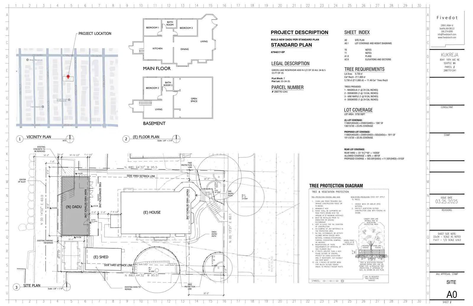 Site plan for 8039 19th Ave NE