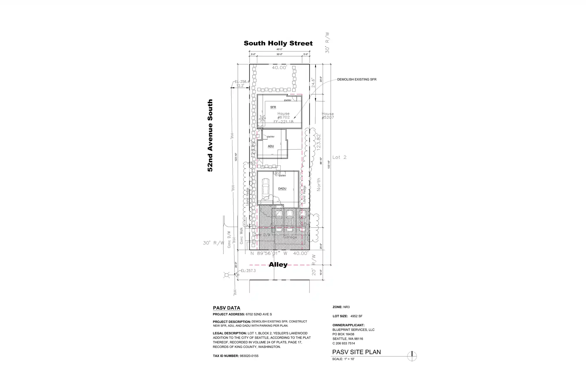 Site plan for 6702 52nd Ave S