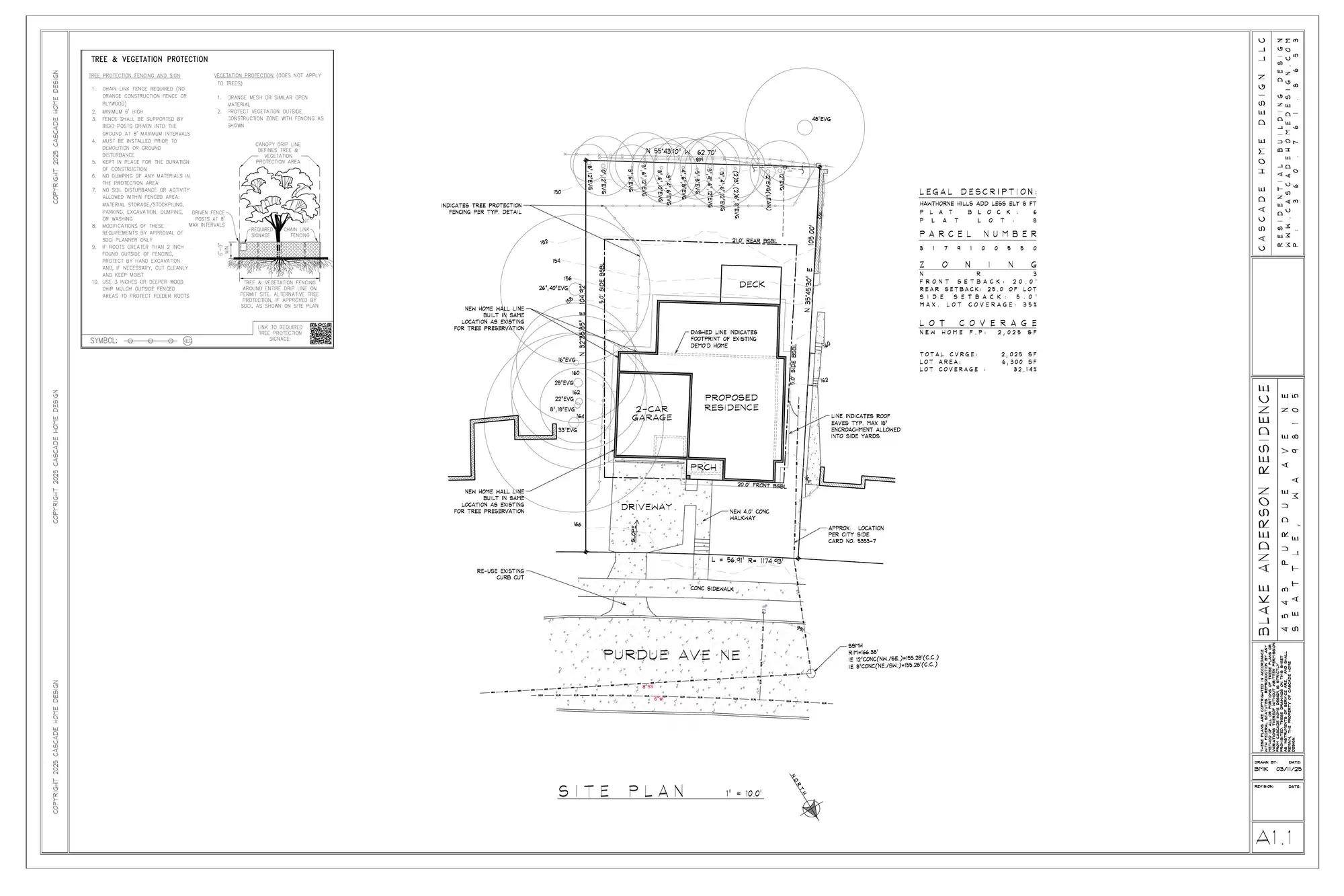 Site plan for 4543 Purdue Ave NE