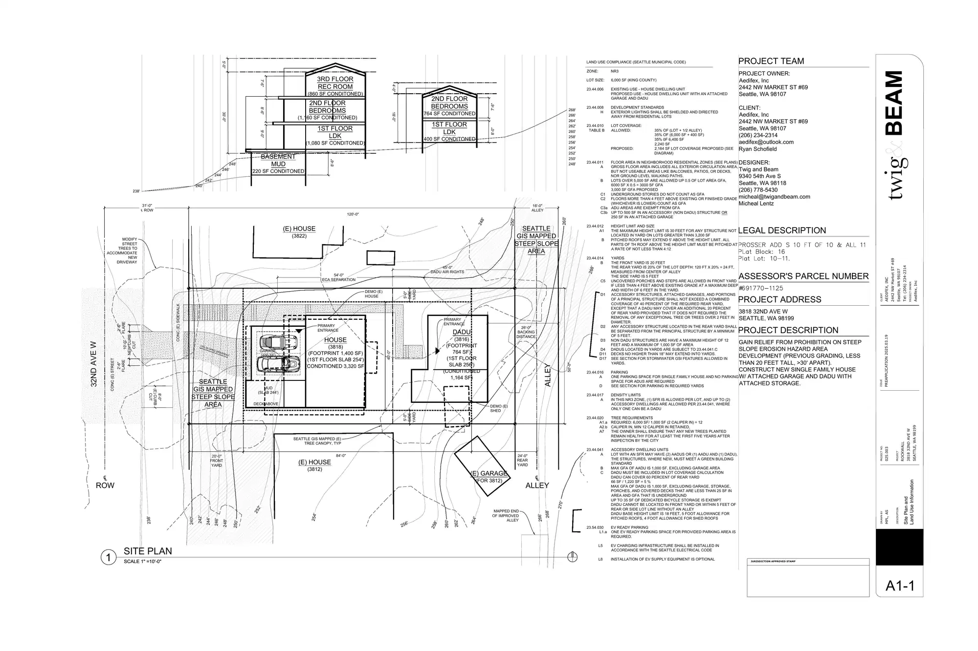 Site plan for 3818 32nd Ave W