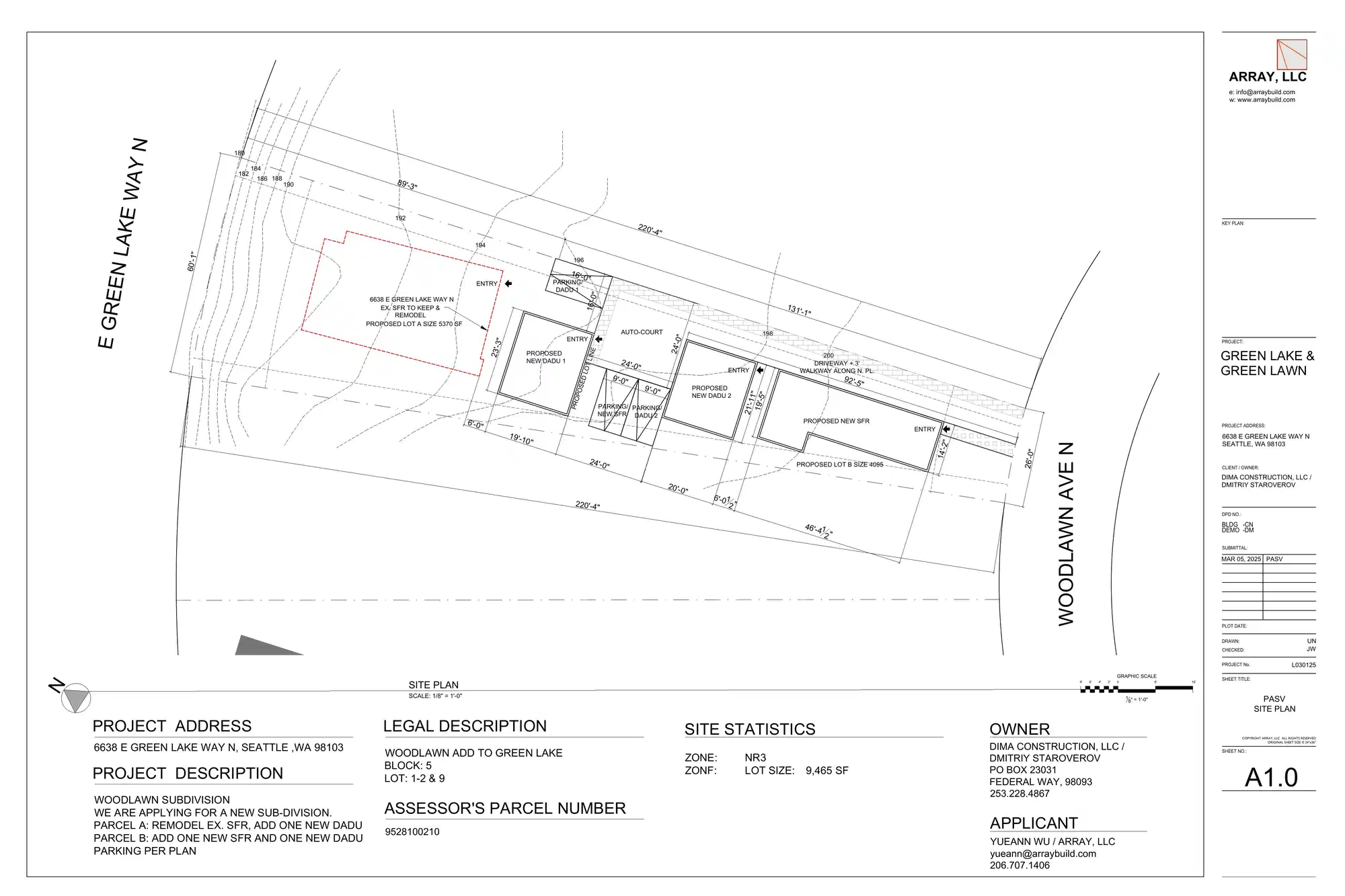 Site plan for 6638 East Green Lake Way N