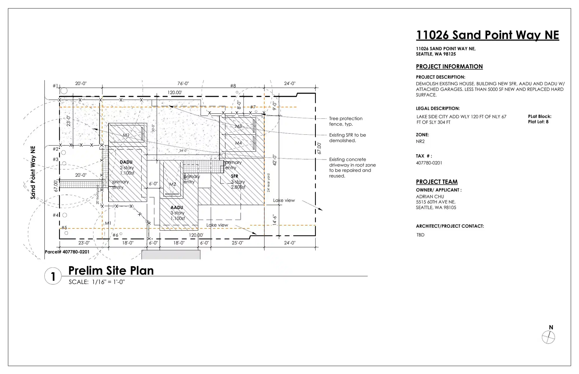 Site plan for 11028 Sand Point Way NE