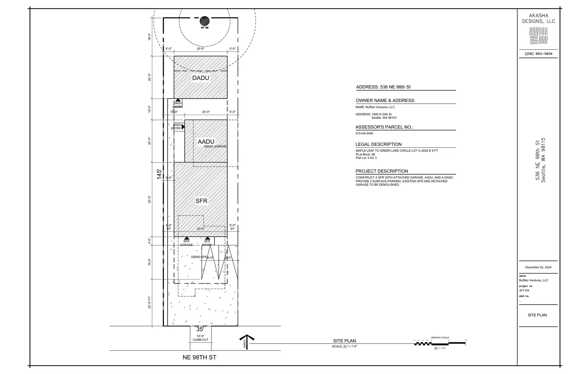 Site plan for 534 NE 98th St