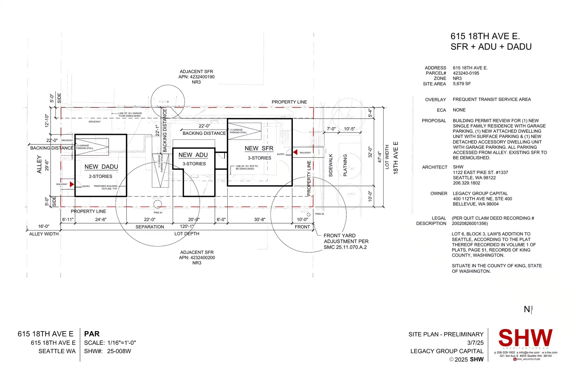 Site plan for 613 18th Ave E