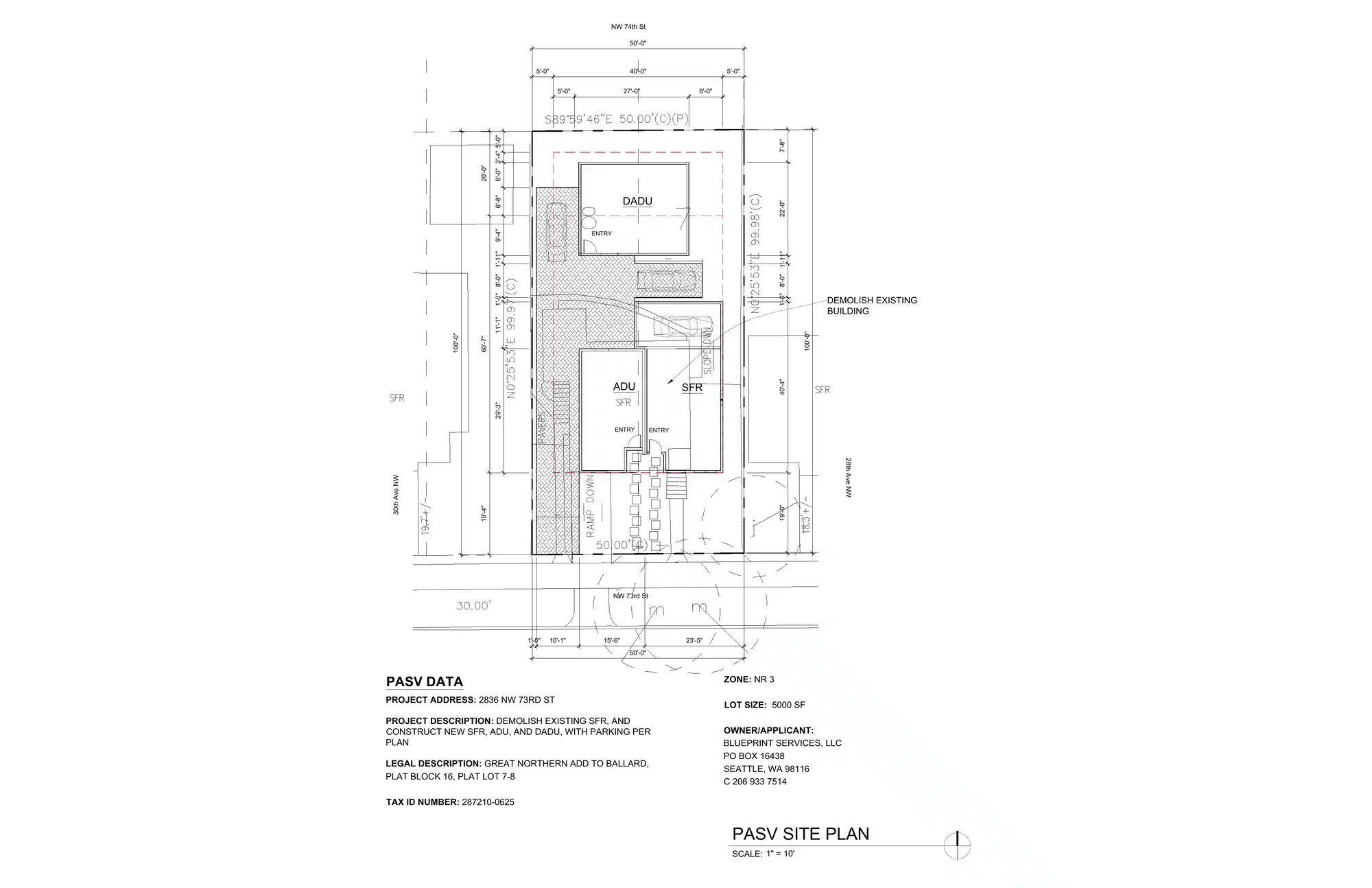 Site plan for 2836 NW 73rd St