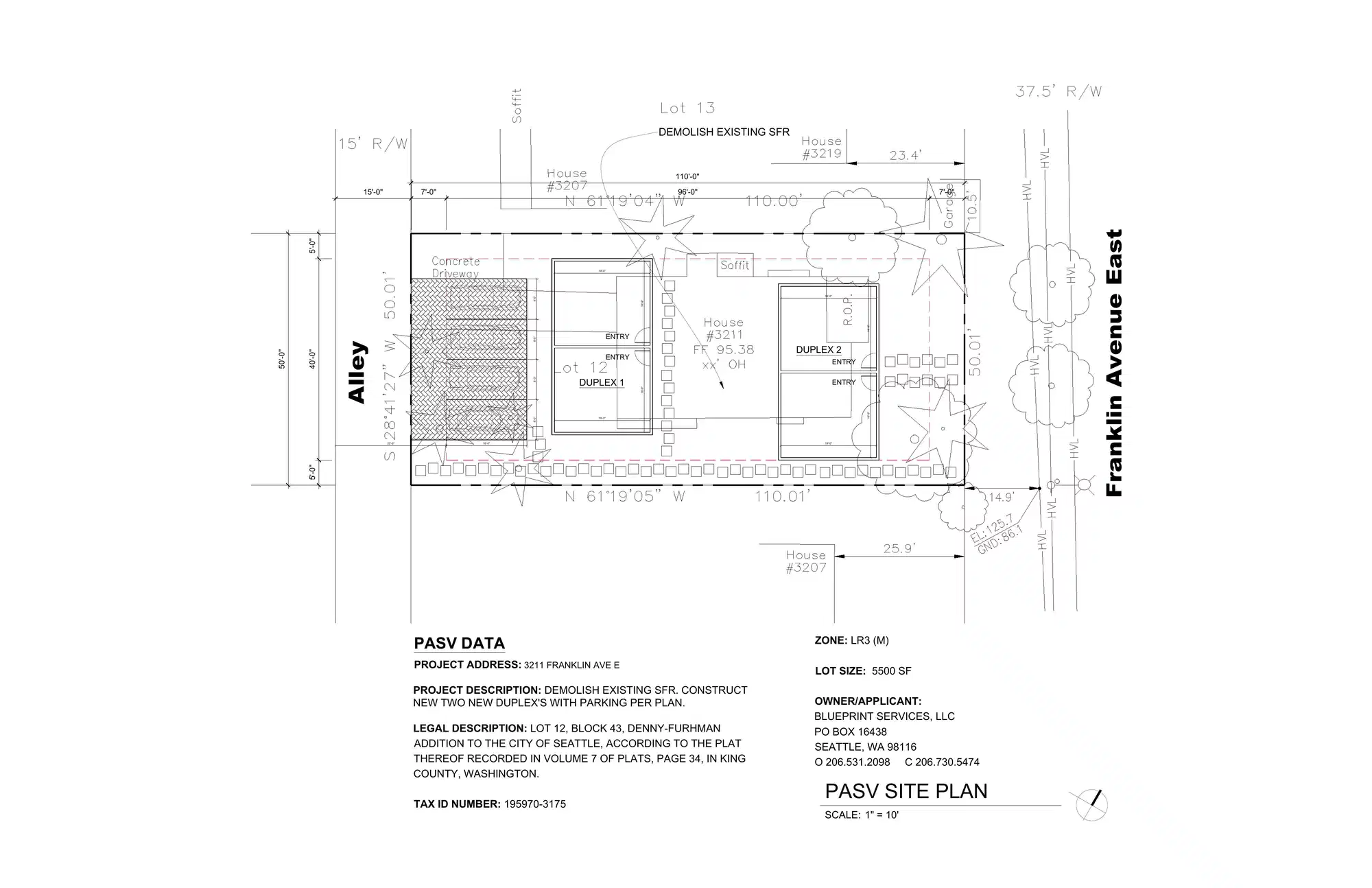 Site plan for 3211 Franklin Ave E