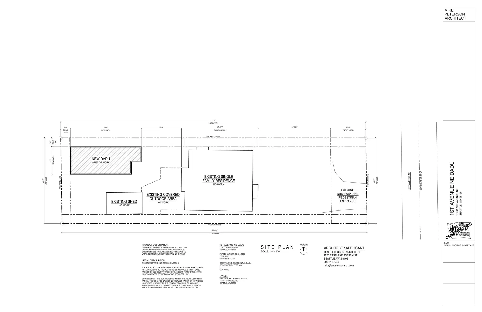 Site plan for 13741 B 1st Ave NE
