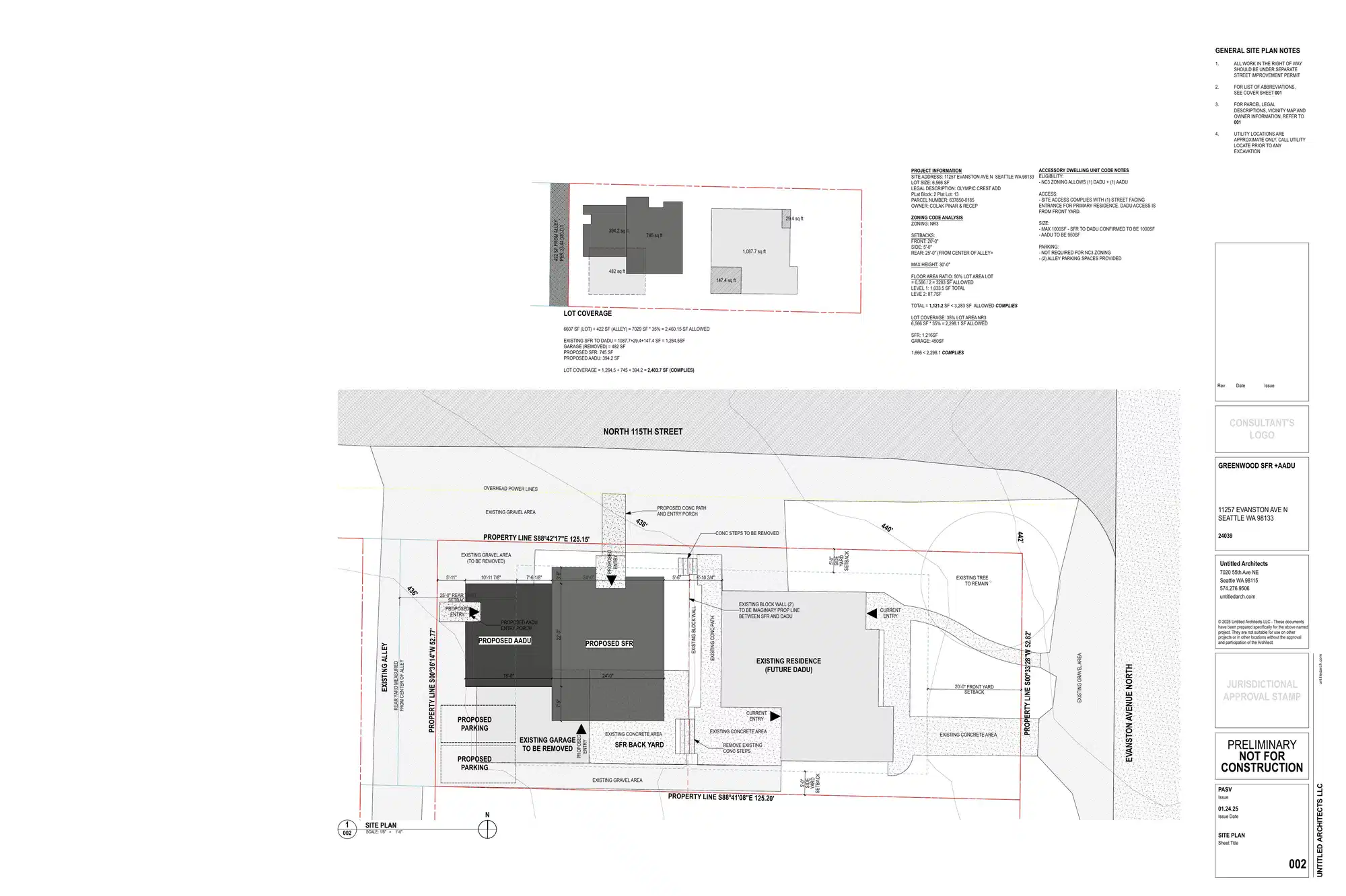 Site plan for 11257 Evanston Ave N
